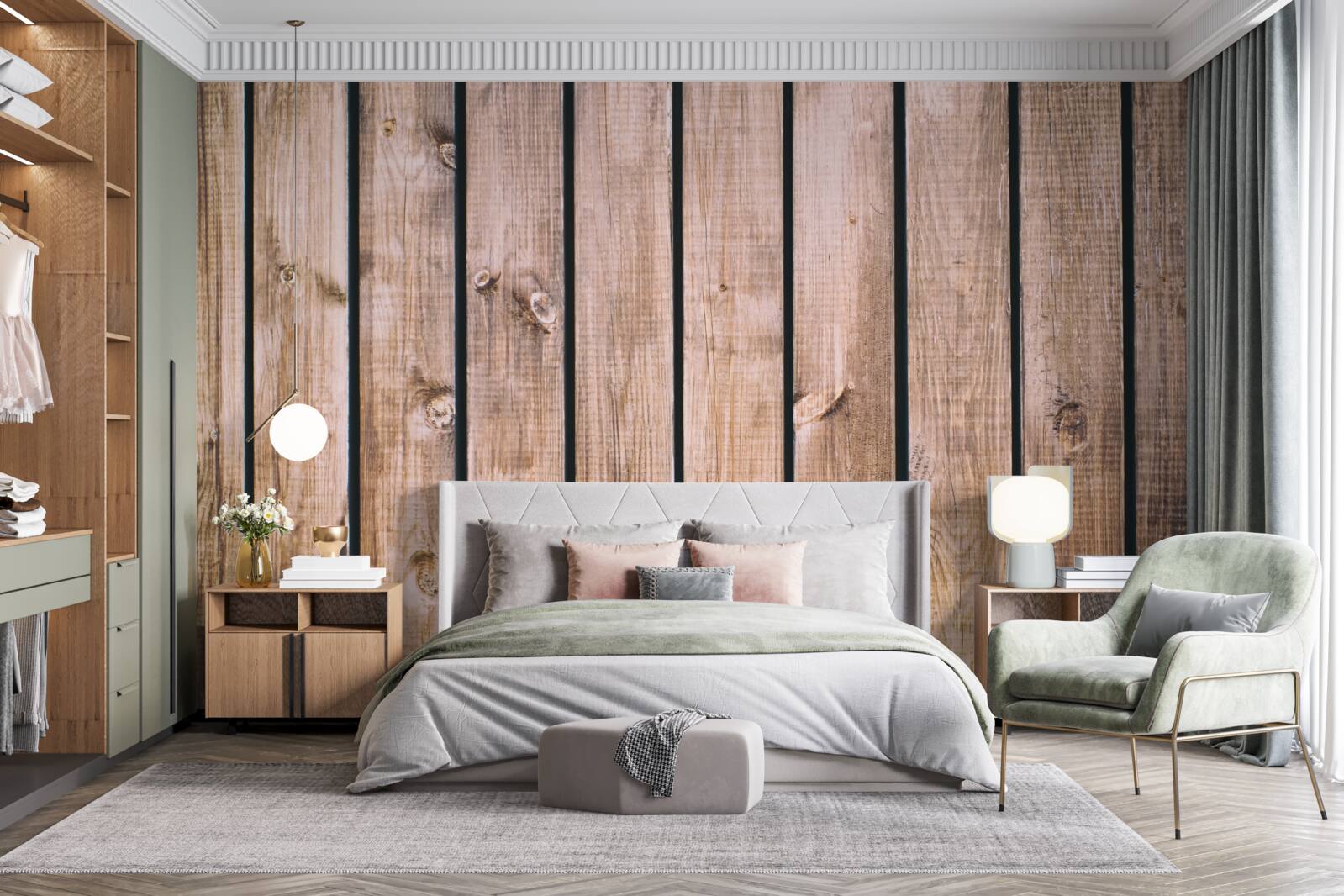 Fototapeten Brown Parquet Board