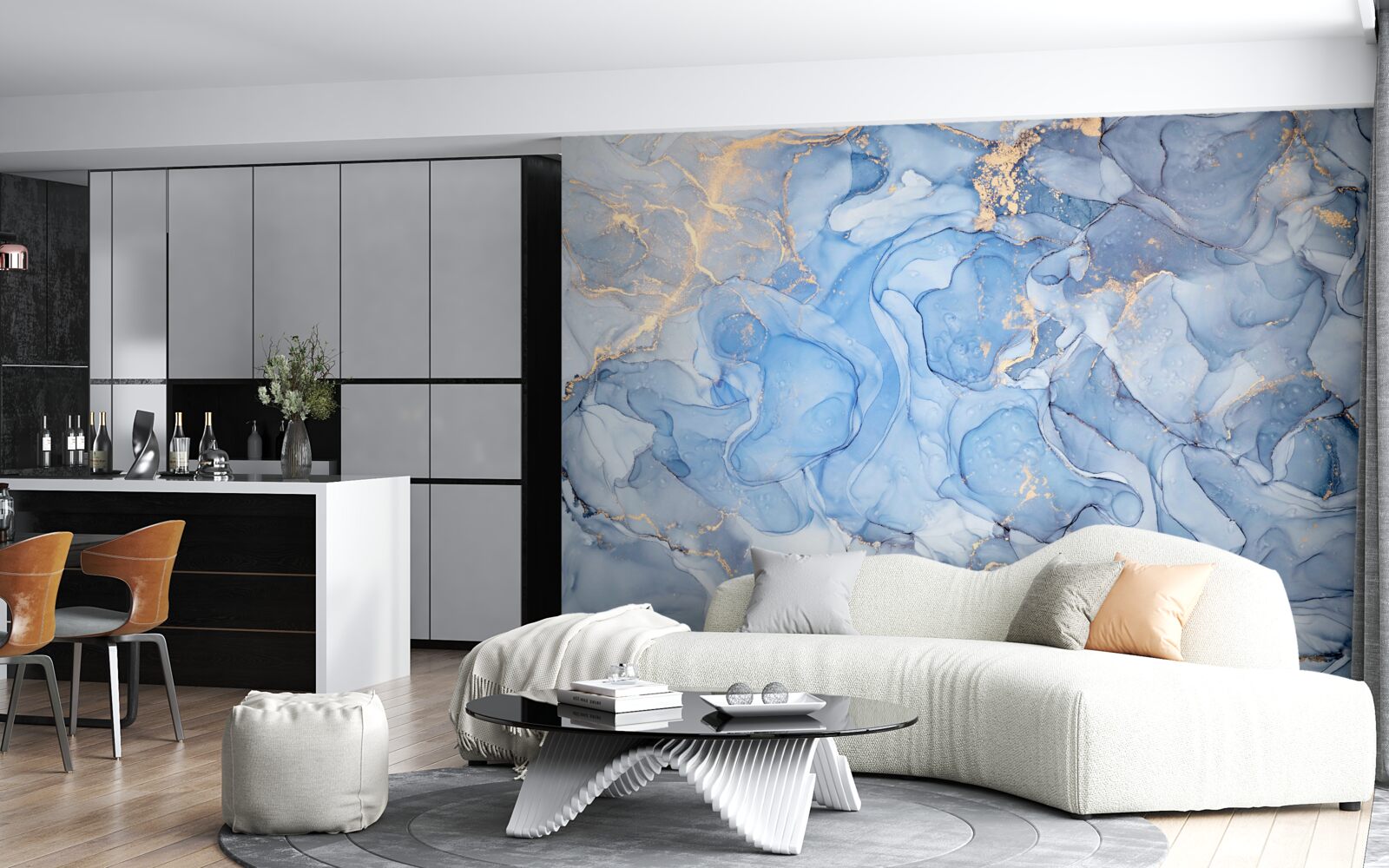 Fototapeten Exklusiver blauer Hintergrund