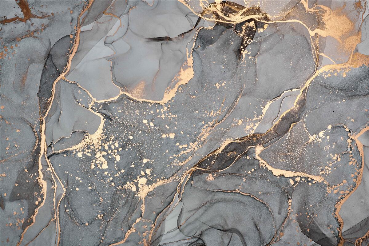 Fototapeten Aquarell in Grau- und Goldtönen
