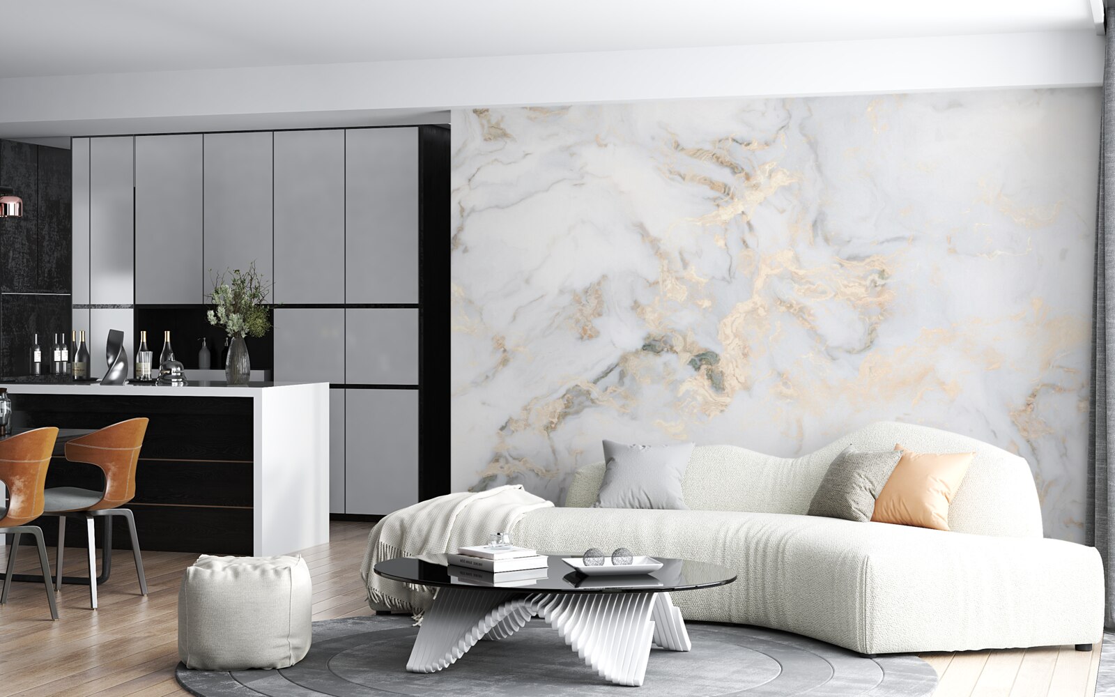 Fototapeten luxuriöser weißer Marmor