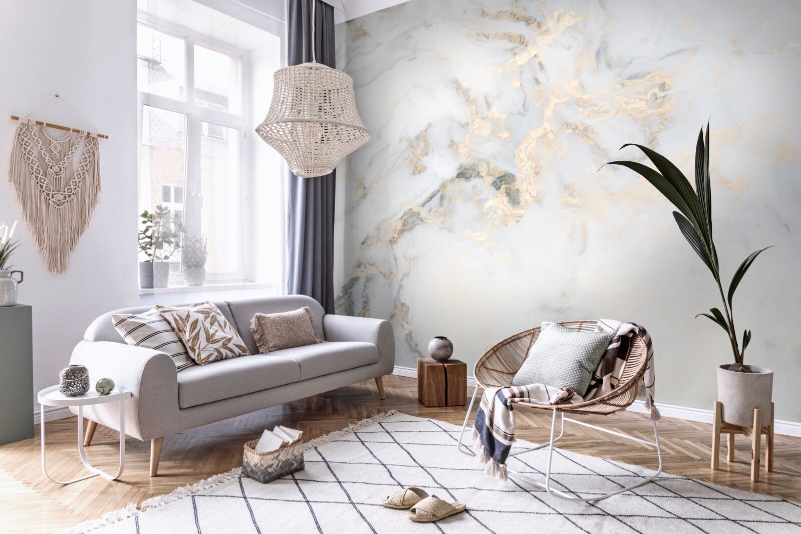 Fototapeten luxuriöser weißer Marmor