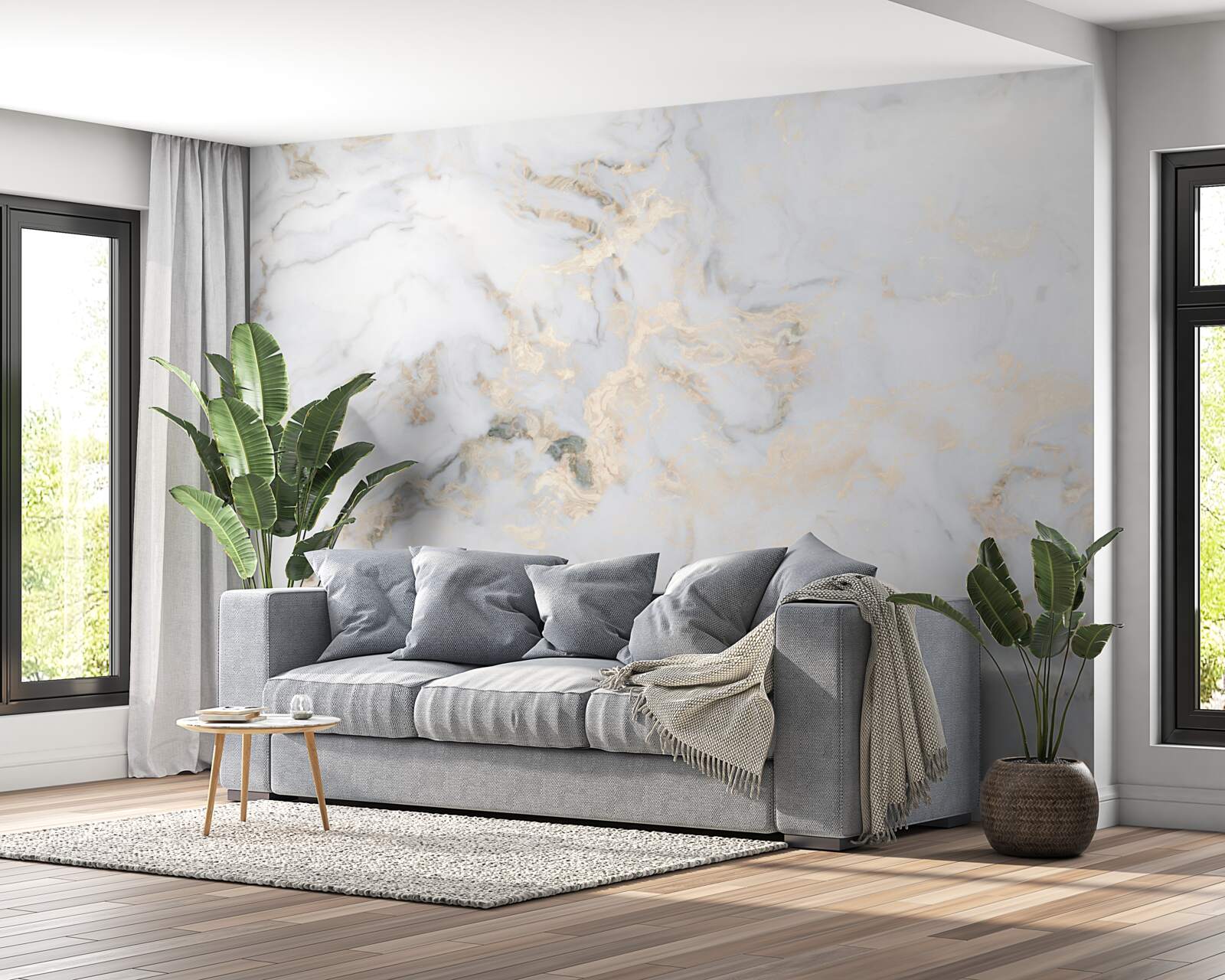 Fototapeten luxuriöser weißer Marmor