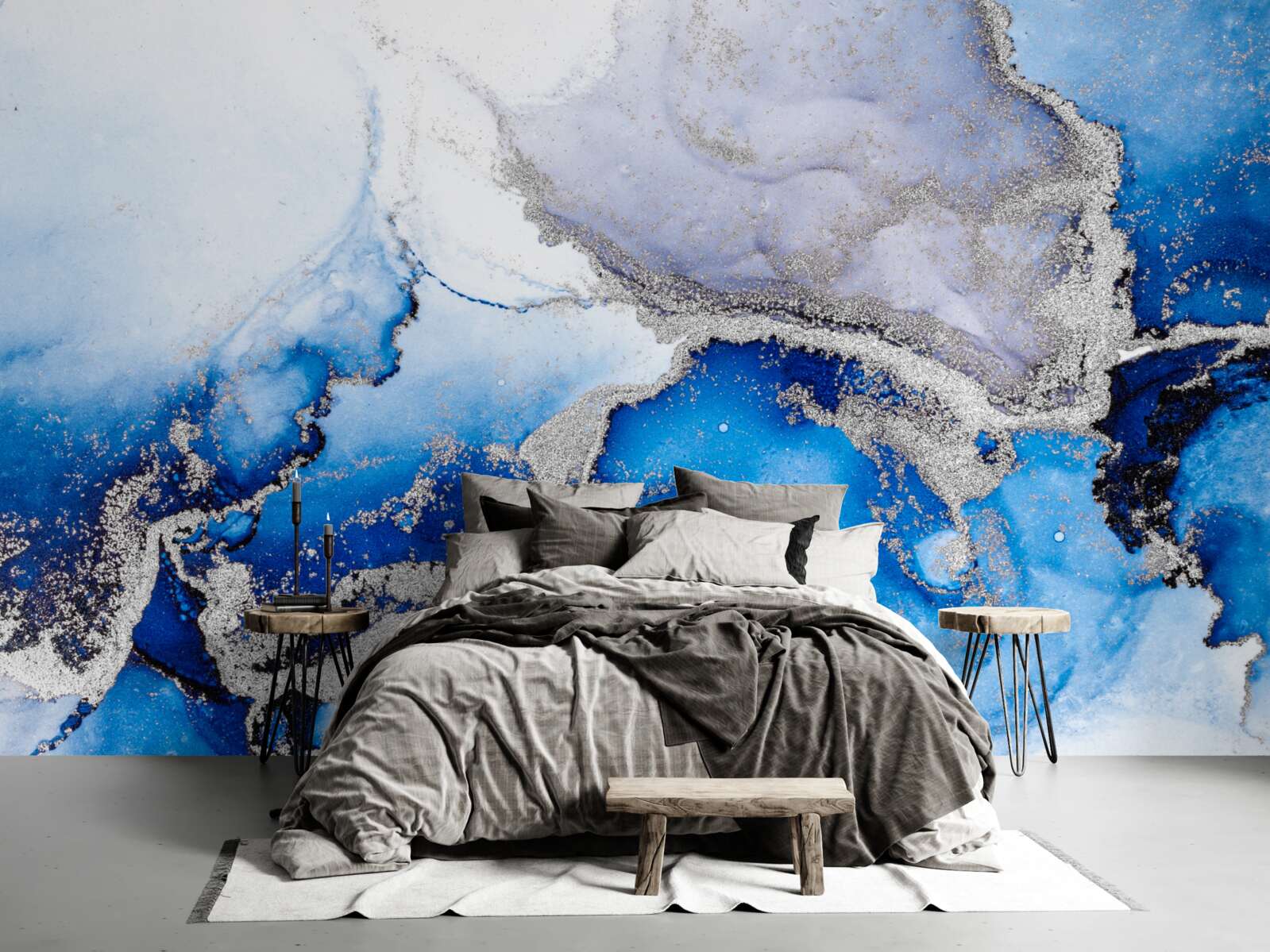 Fototapeten Extravaganter abstrakter Hintergrund in einem blauen Schatten