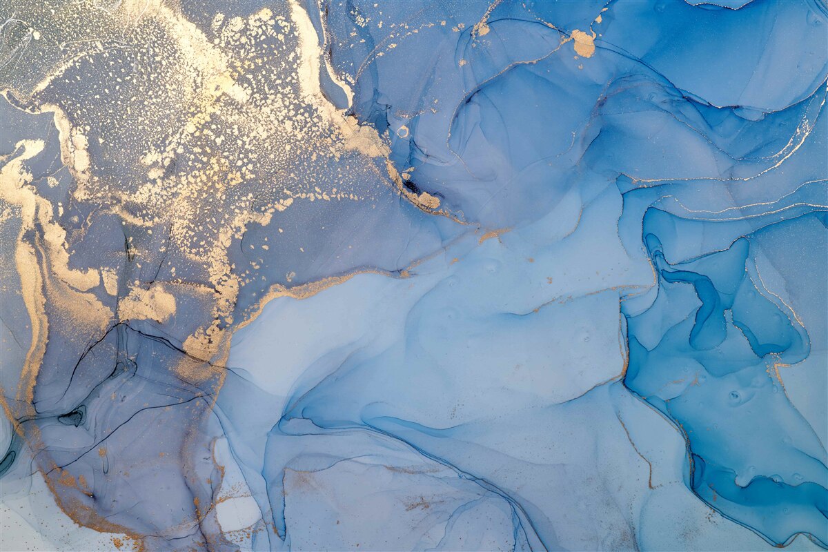 Fototapeten Goldenblau abstrakter Hintergrund voller heller Farben