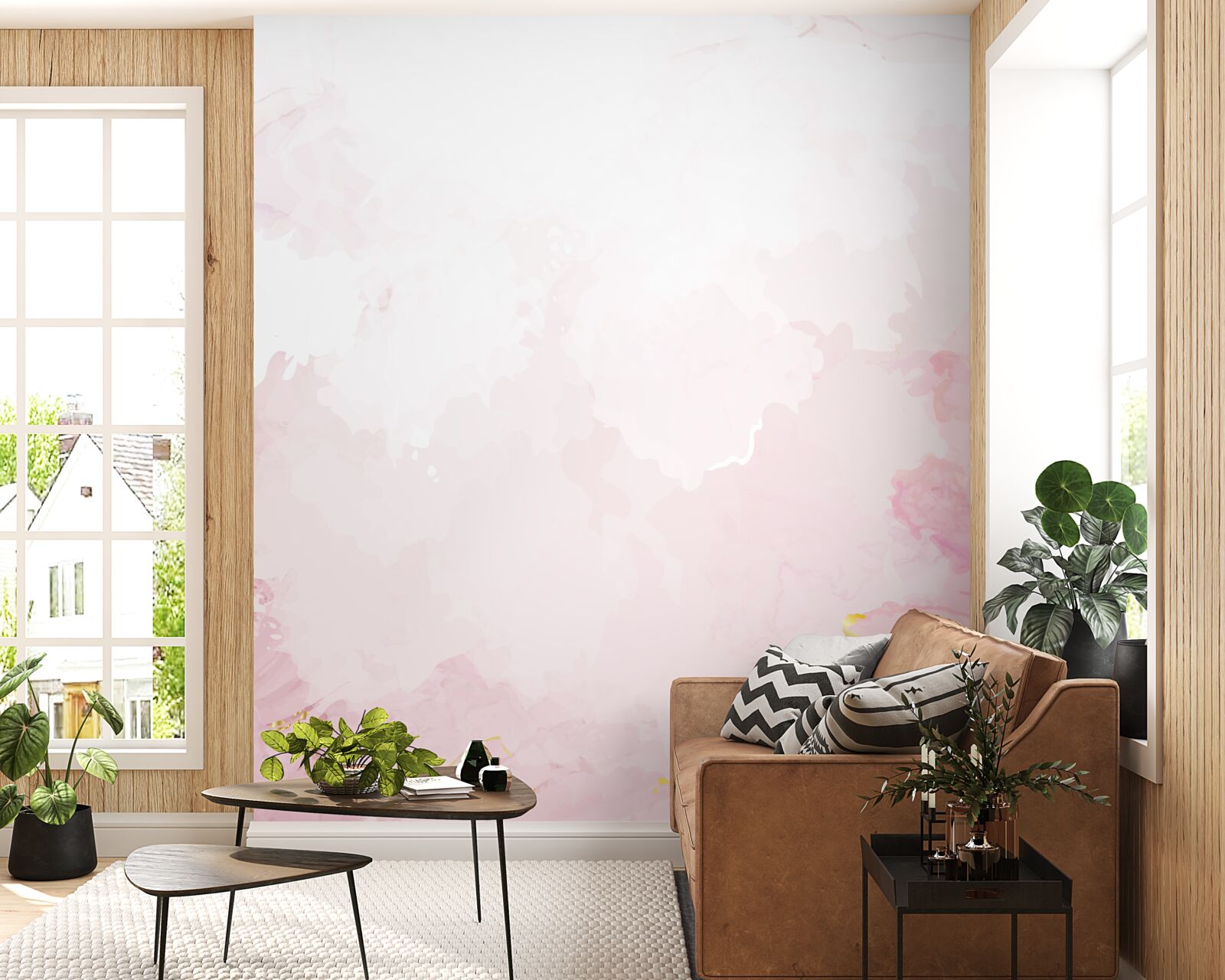 Fototapeten Marmor in zarten Weiß- und Rosa -Schatten