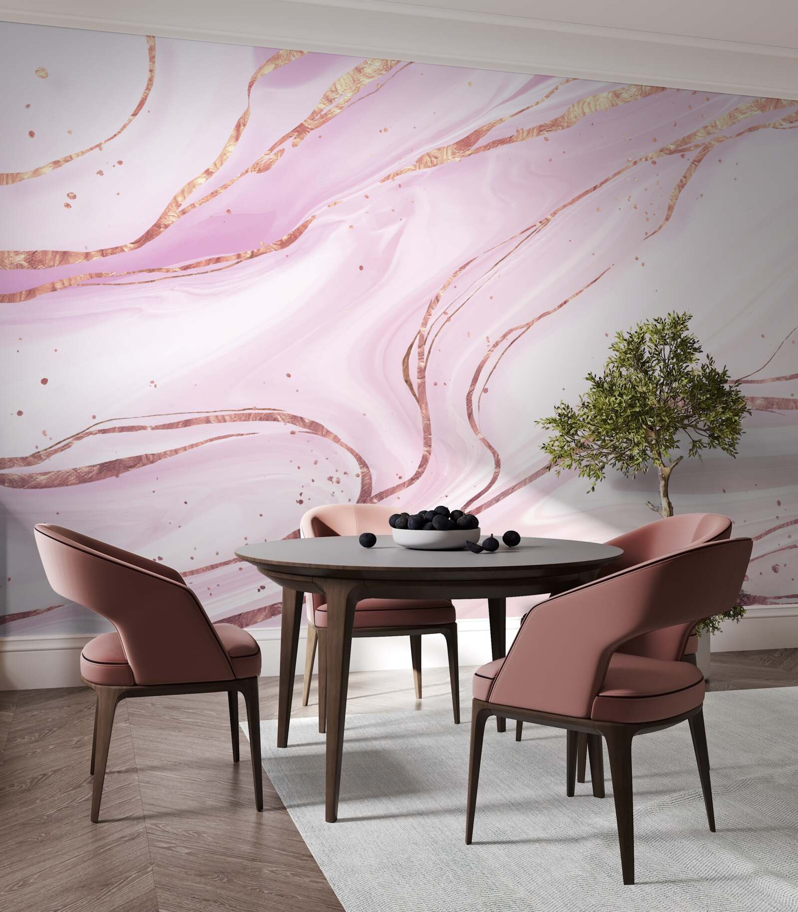 Fototapeten Marmor in einem rosa staubigen Schatten