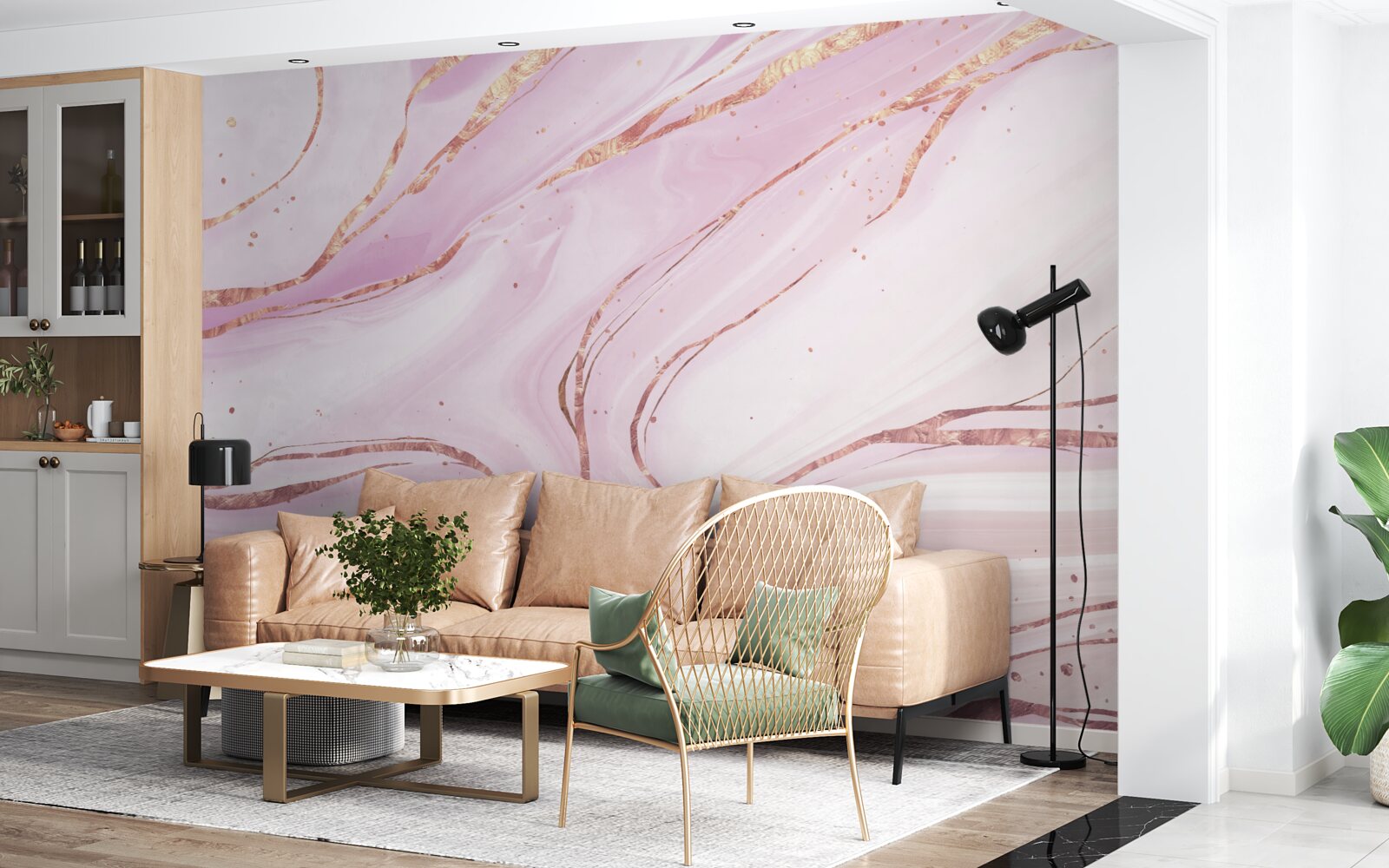 Fototapeten Marmor in einem rosa staubigen Schatten