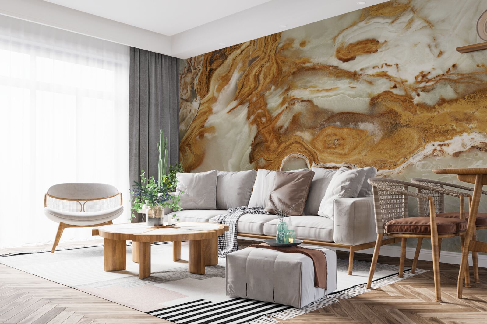 Fototapeten Weißer Marmor mit braunen Venen
