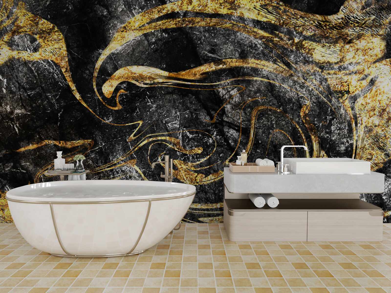 Fototapeten Schwarz Gold Marmor Textur von ausgezeichneter Qualität