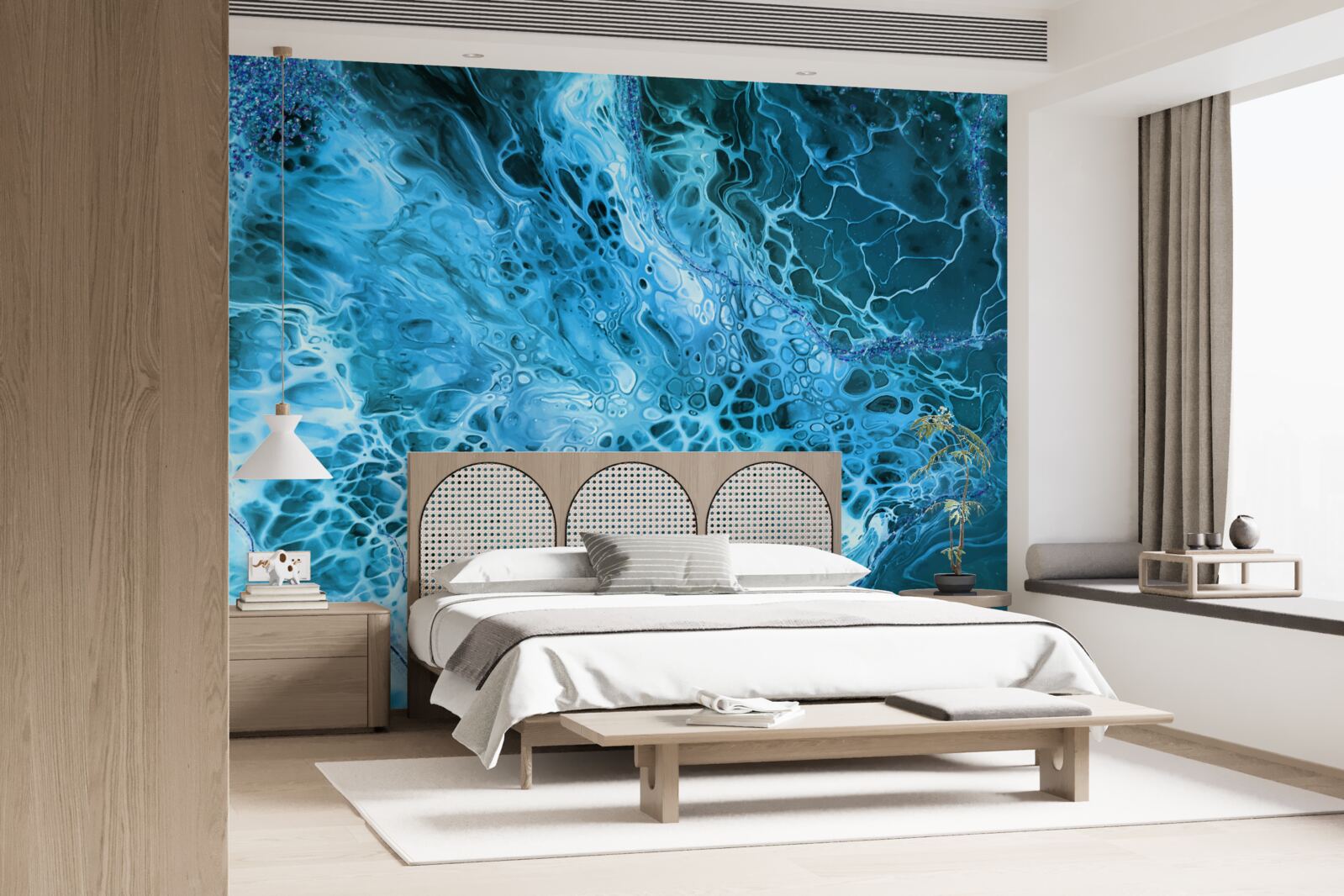 Fototapeten Blaue Acryl -Knollen