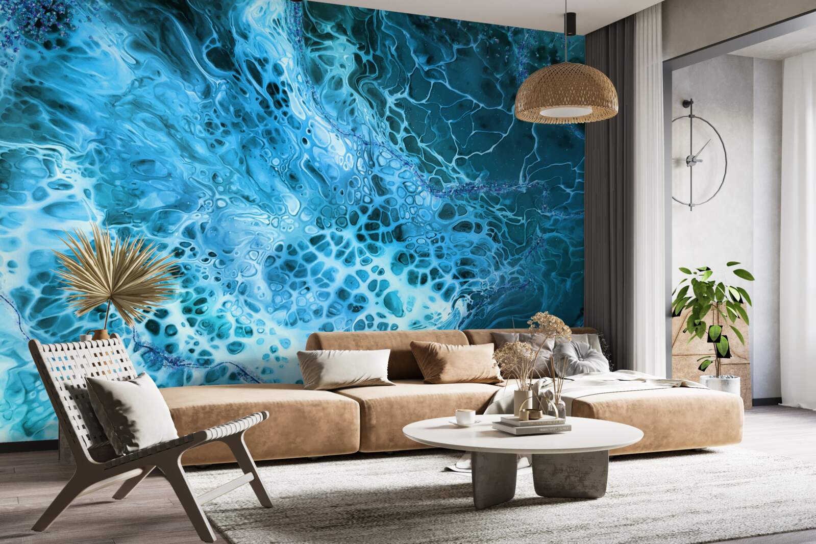 Fototapeten Blaue Acryl -Knollen