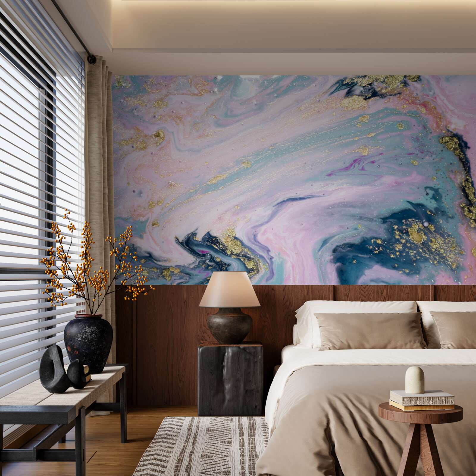 Fototapeten Verschiedene Farben von exquisitem Marmor