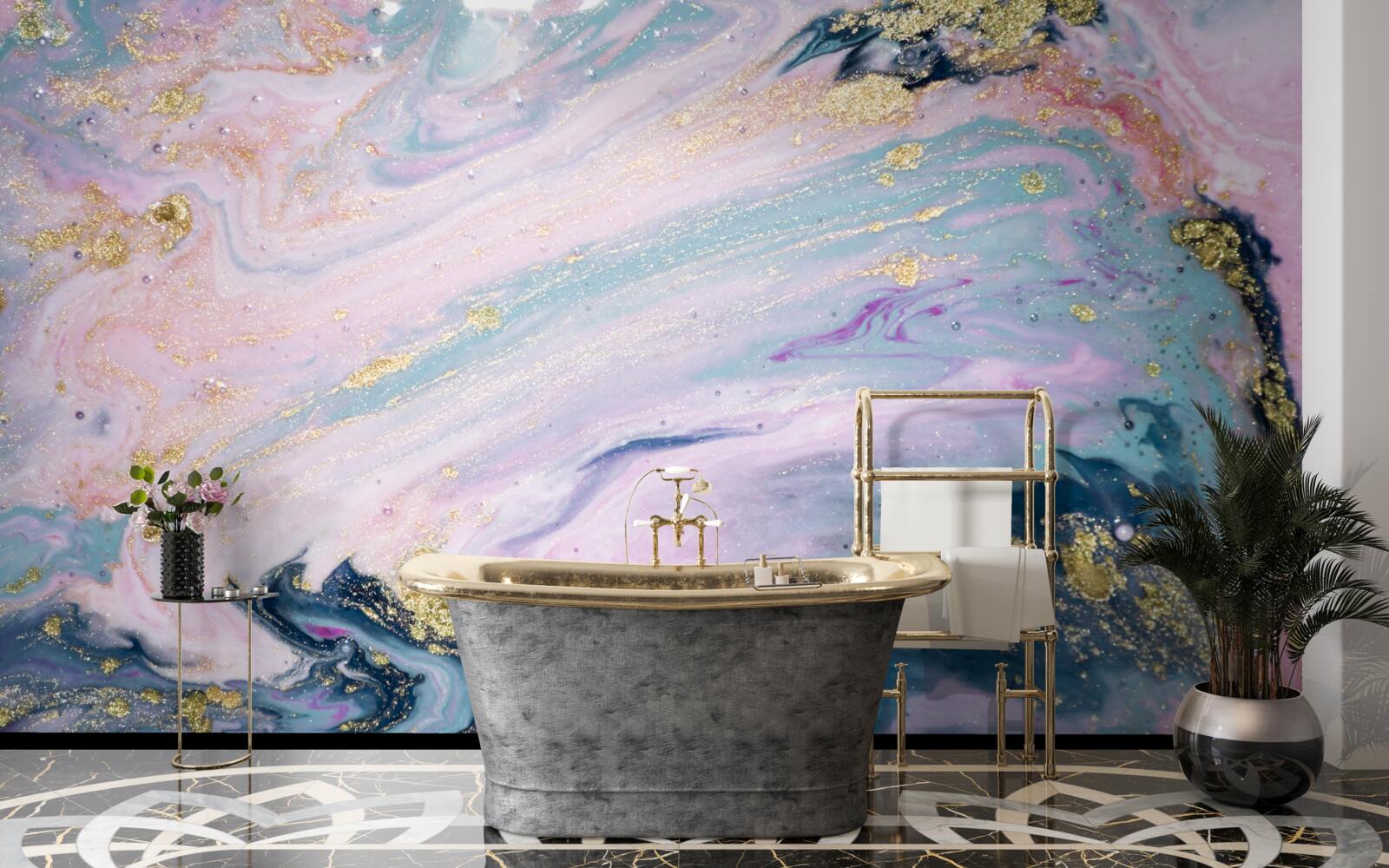 Fototapeten Verschiedene Farben von exquisitem Marmor