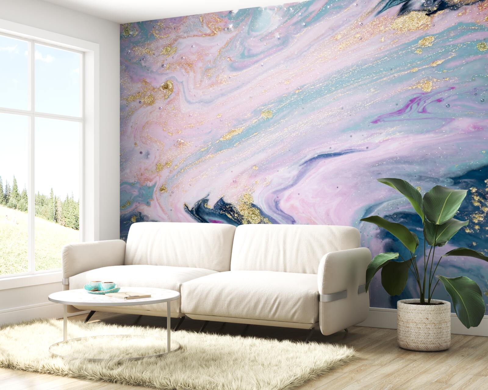 Fototapeten Verschiedene Farben von exquisitem Marmor