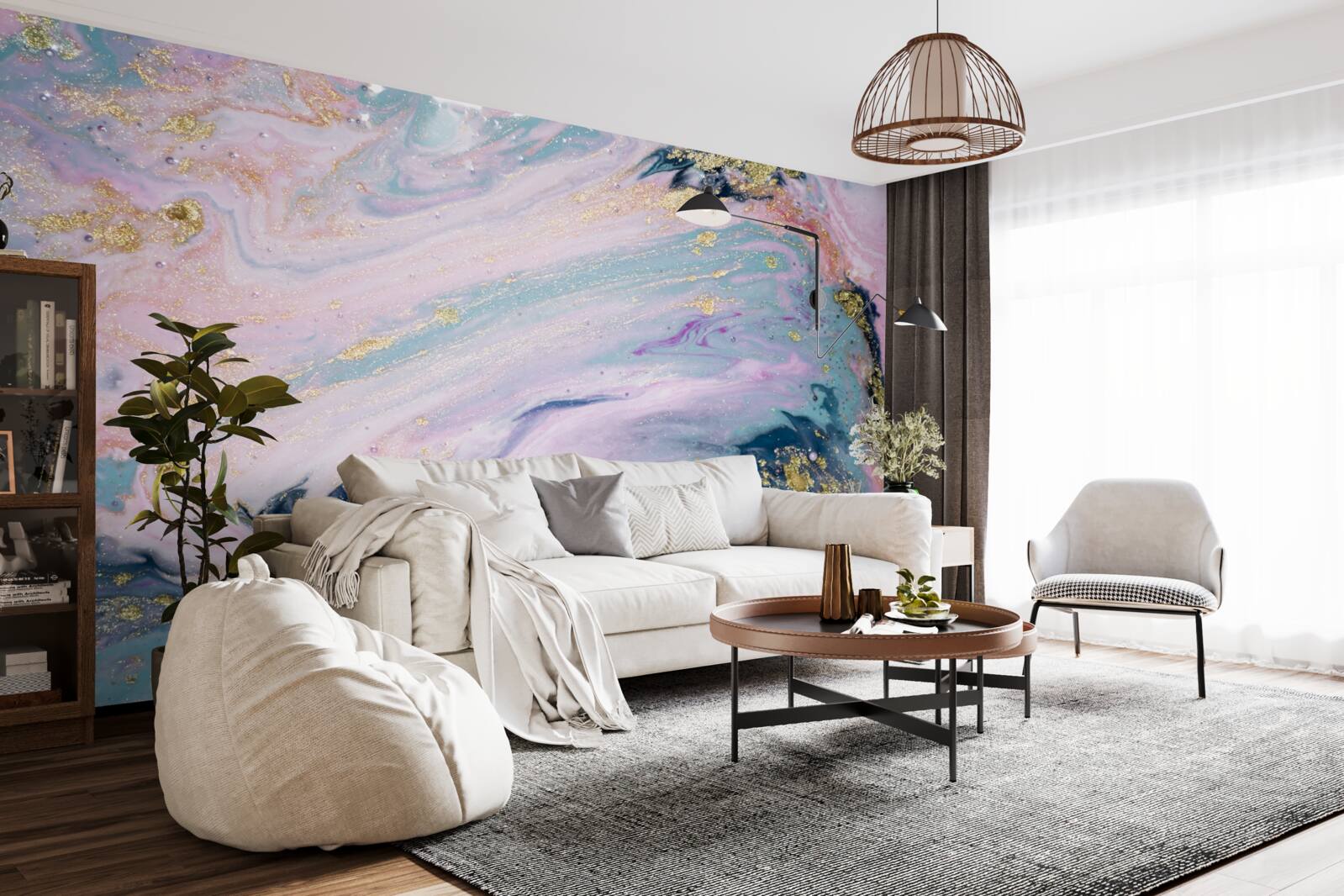 Fototapeten Verschiedene Farben von exquisitem Marmor