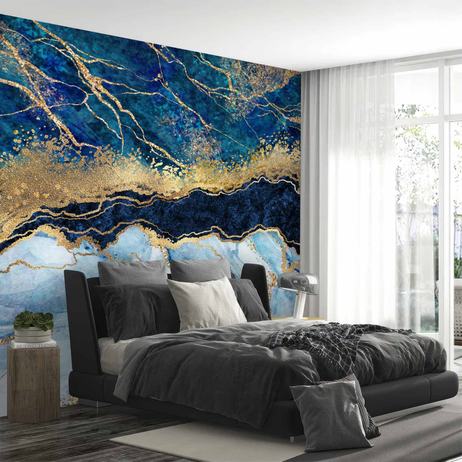 Fototapeten Blauer Marmorhintergrund