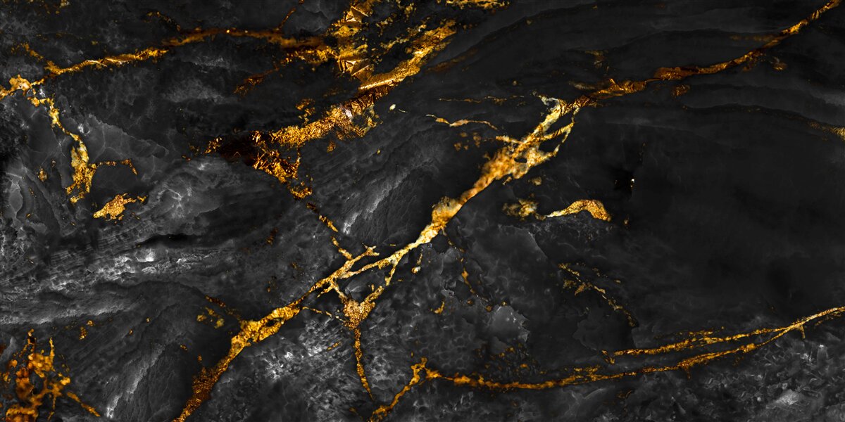 Fototapeten Schwarzer Marmor mit goldenen Venen