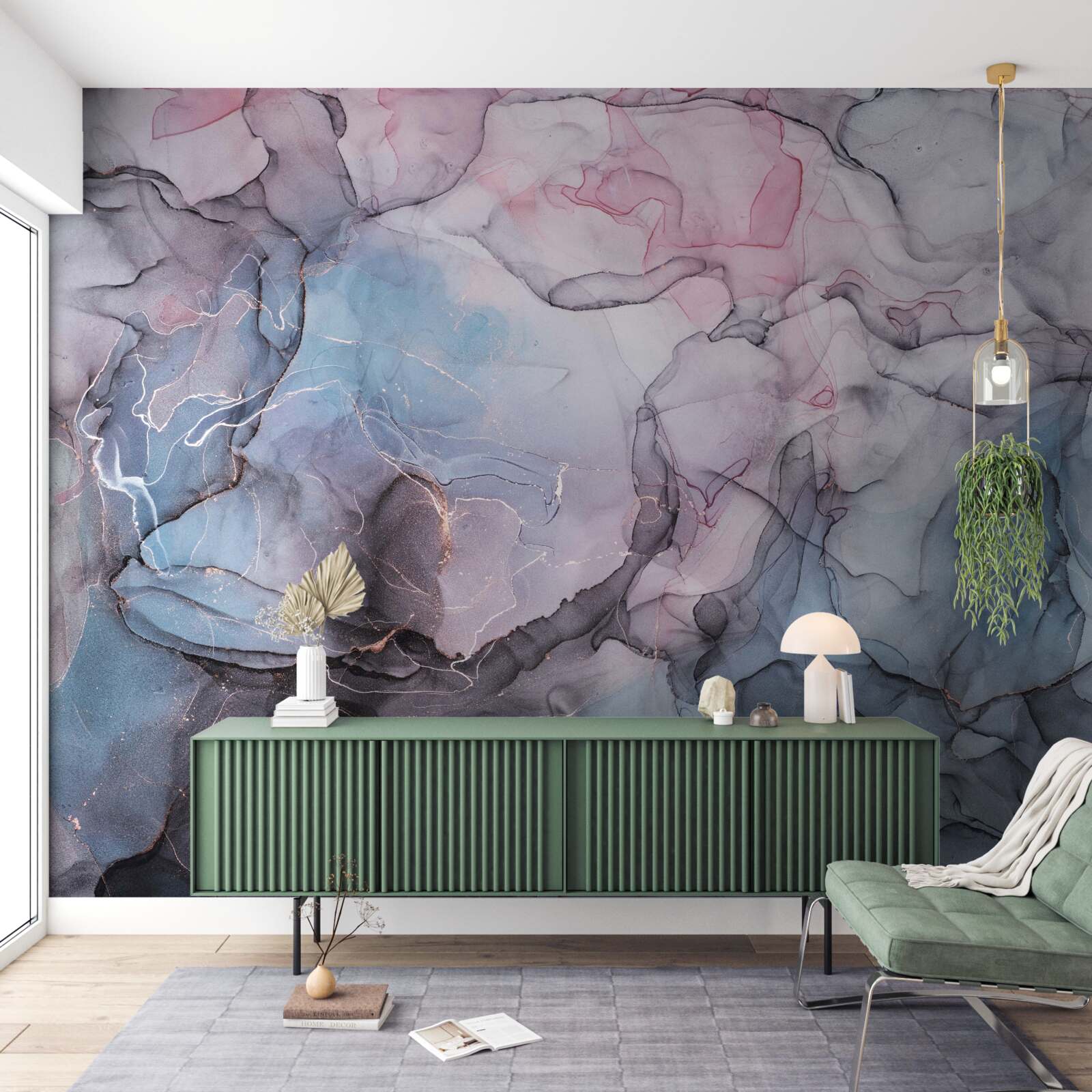 Fototapeten Abstrakter Marmor in Rosa und Blau