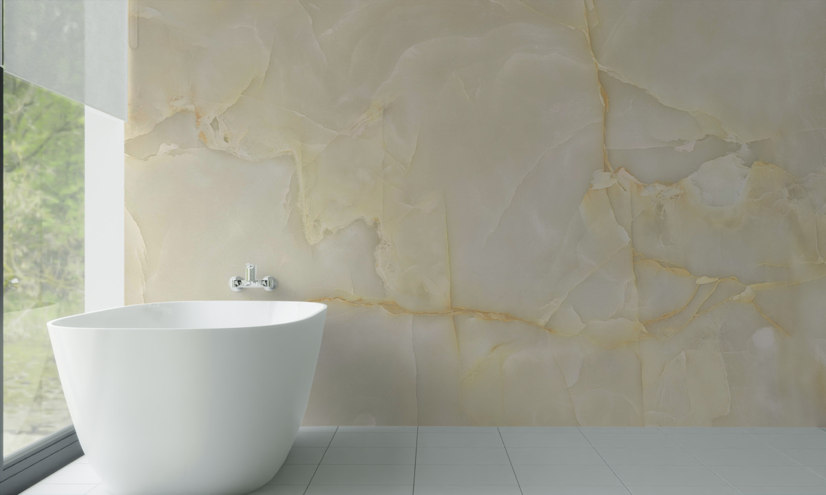 Fototapeten Beige Porzellanfliesen in Beige