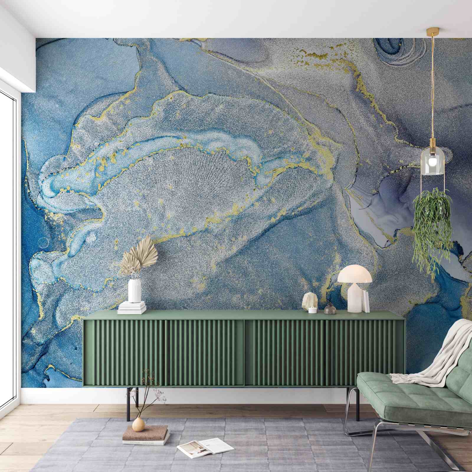 Fototapeten Blauer Ozean in Abstraktion