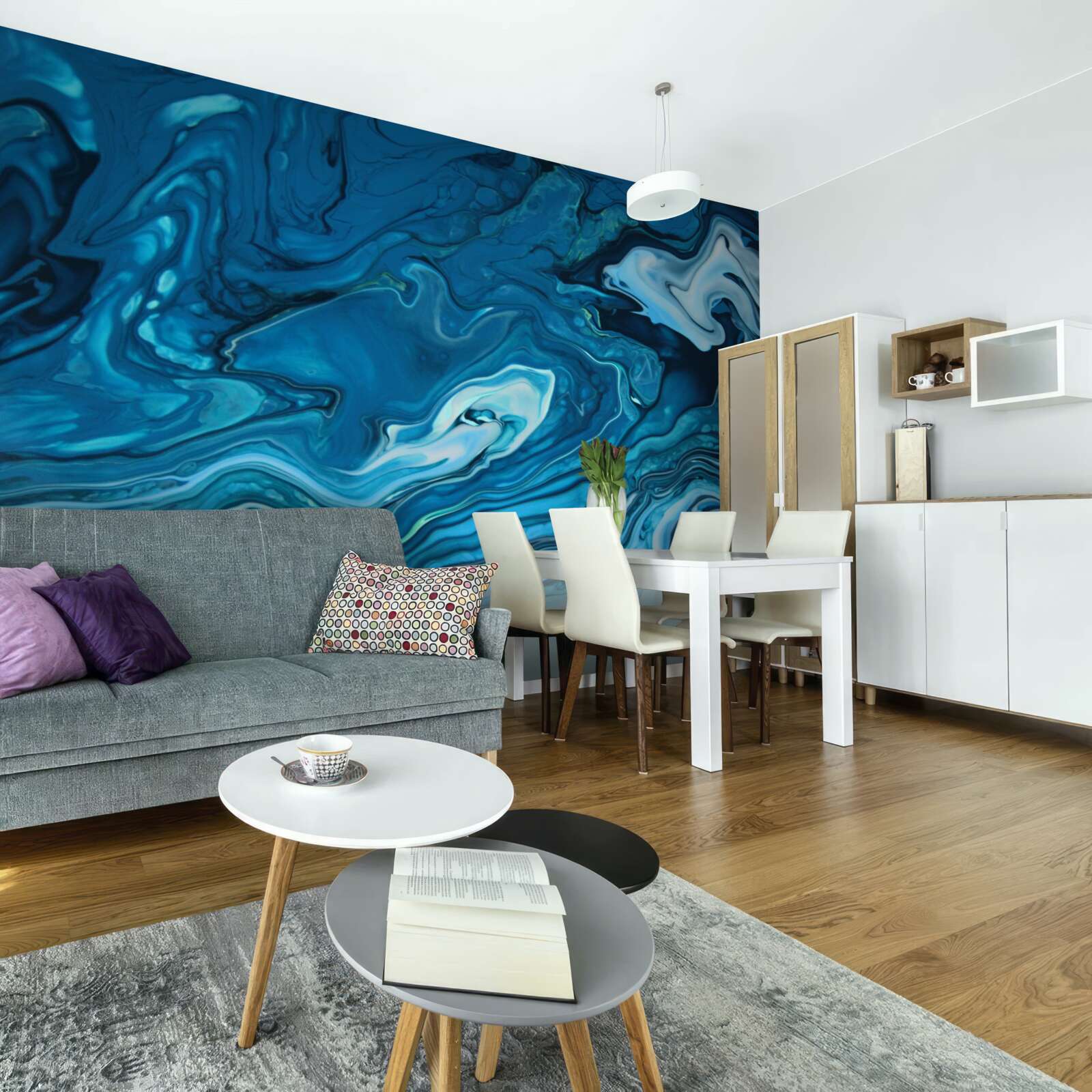Fototapeten Zusammenfassung Blue Marmor