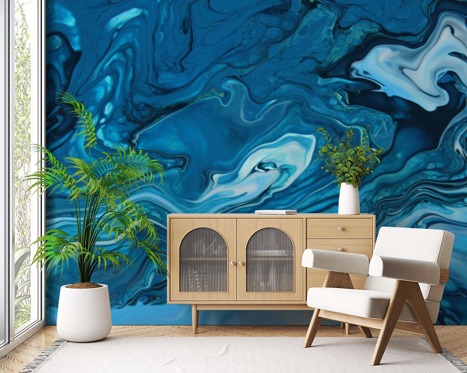 Fototapeten Zusammenfassung Blue Marmor