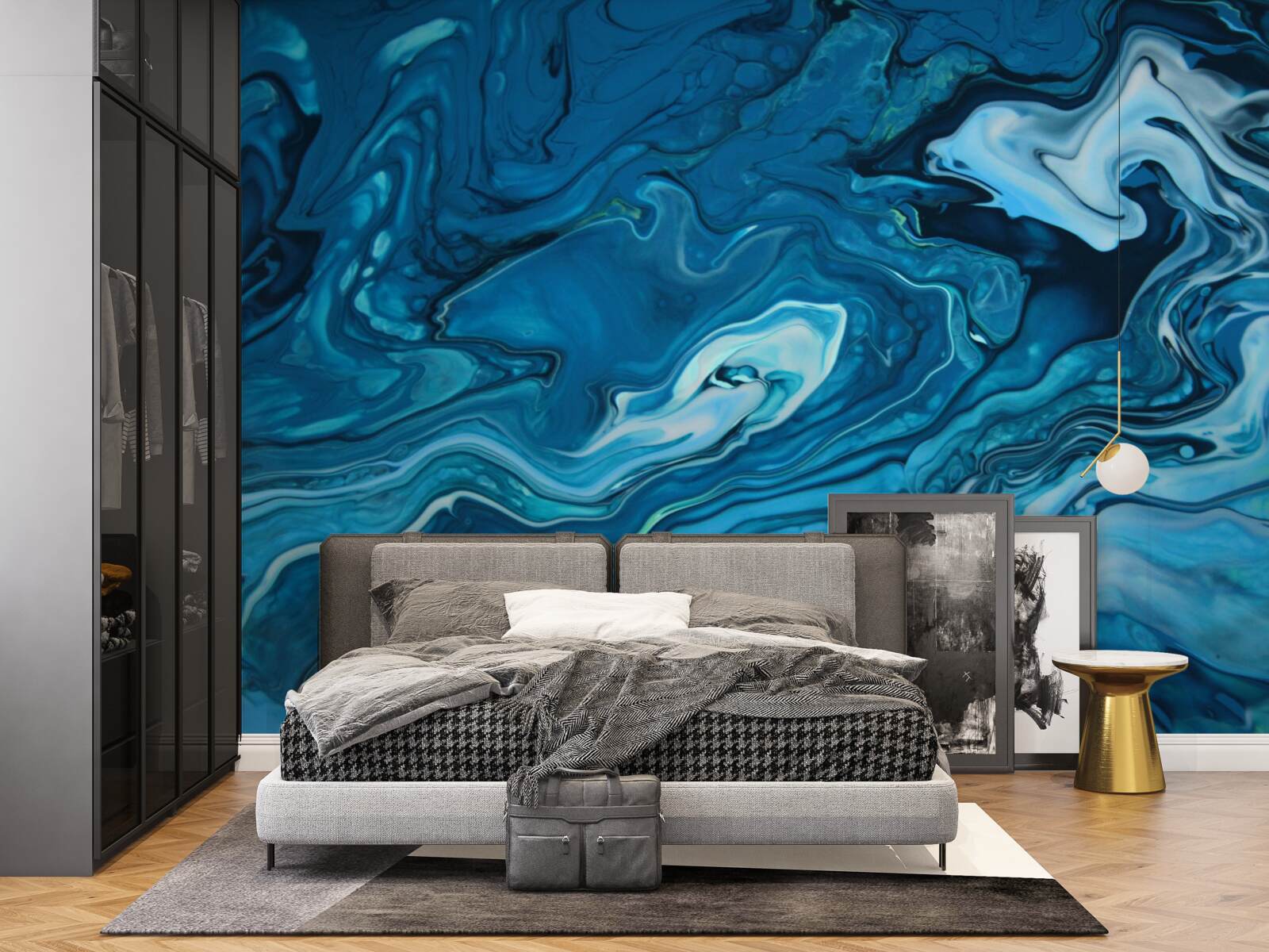 Fototapeten Zusammenfassung Blue Marmor