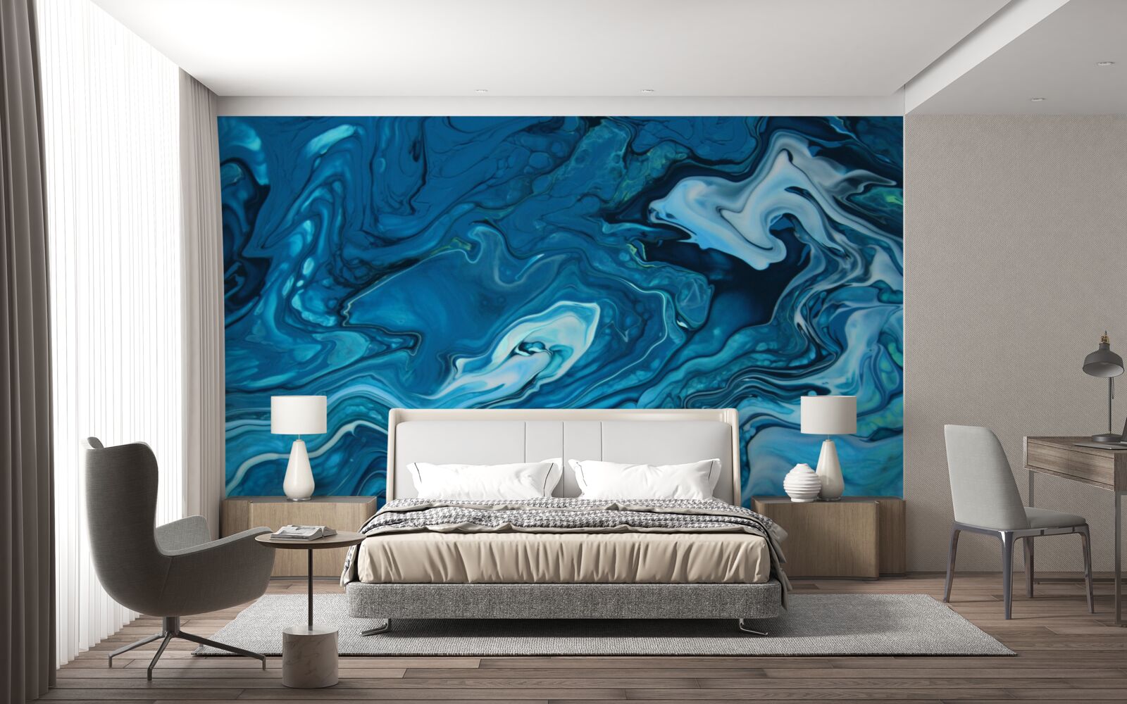 Fototapeten Zusammenfassung Blue Marmor