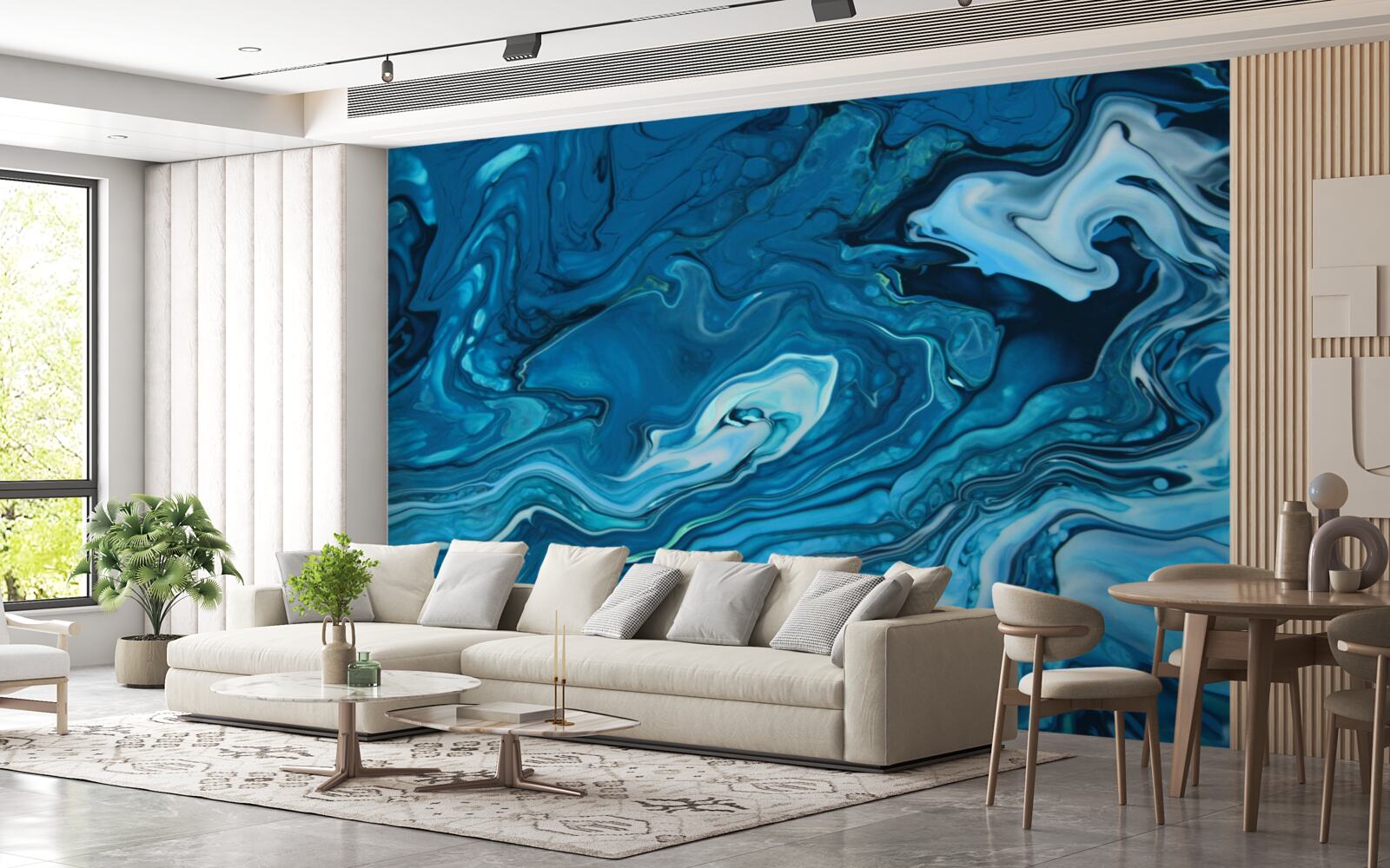 Fototapeten Zusammenfassung Blue Marmor