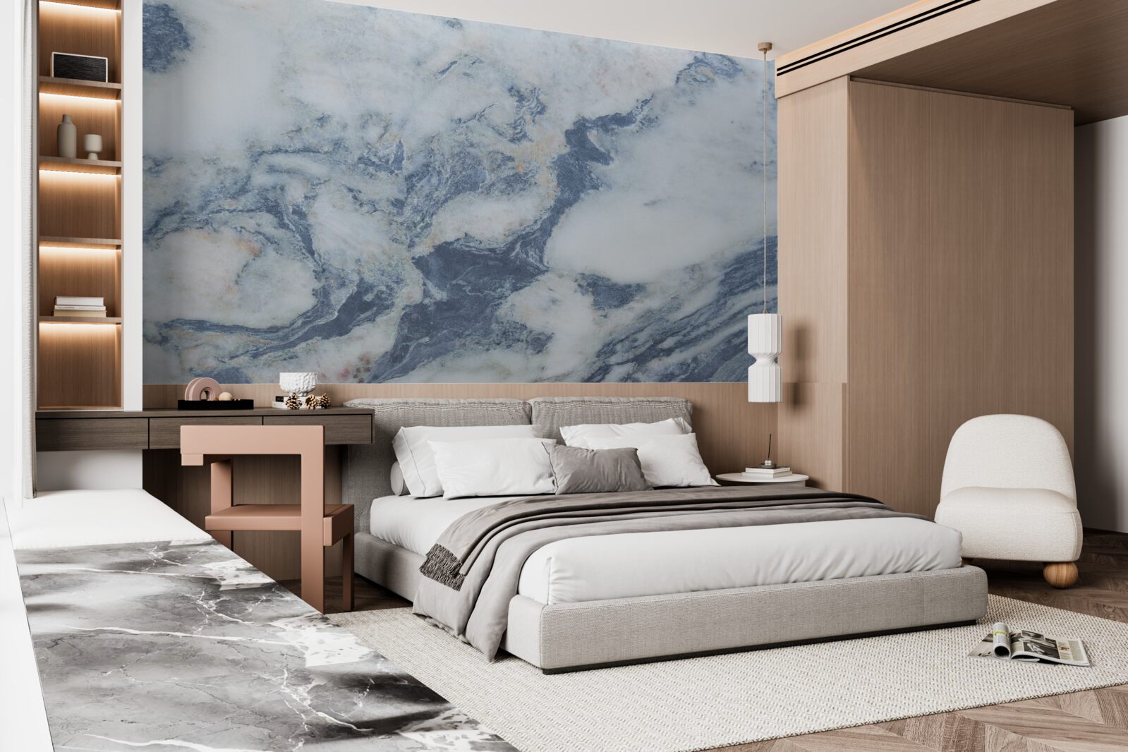Fototapeten Blauer Marmorhintergrund