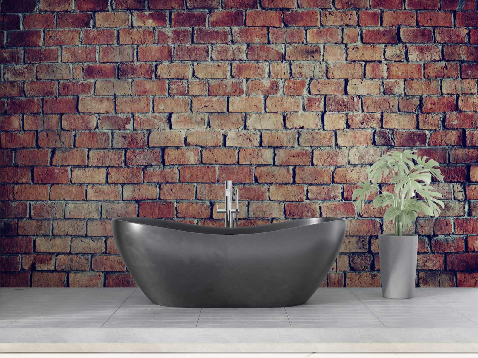 Fototapeten Eine Wand aus rotem Ziegelstein