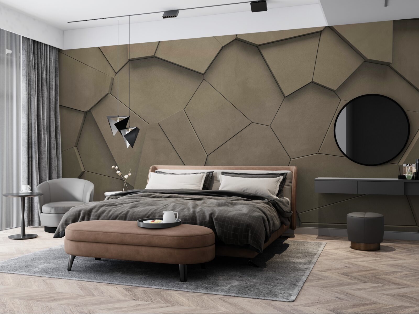 Fototapeten Eine Wand bestehend aus Steinen verschiedener Formen