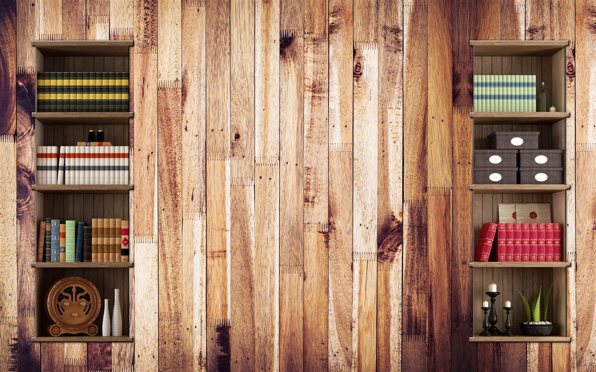 Fototapeten Regale für Bücher auf der Tanzfläche