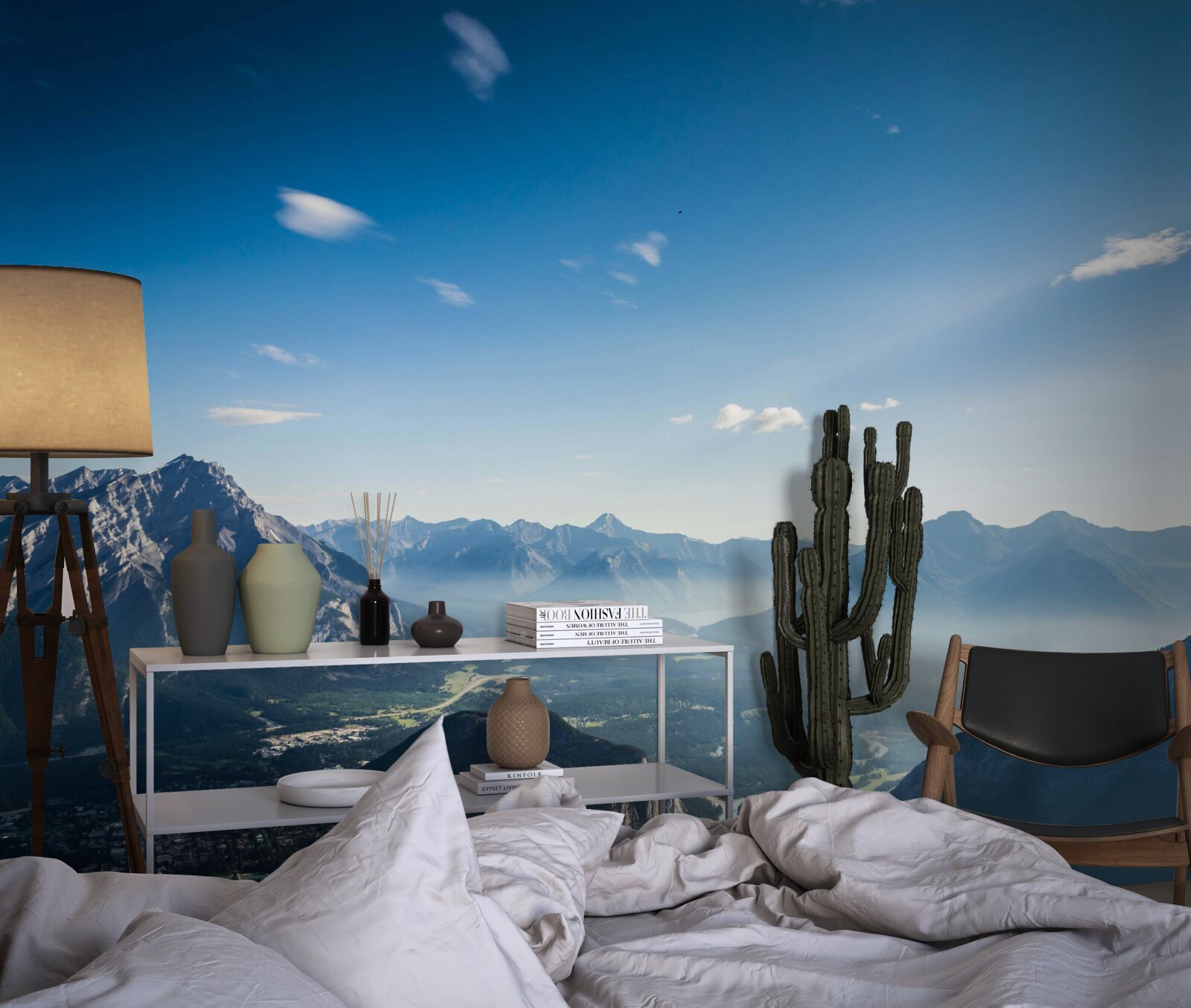 Fototapeten Von den Oberflächen der Berge können Sie einen riesigen blauen Himmel sehen