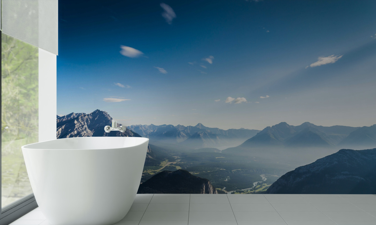 Fototapeten Von den Oberflächen der Berge können Sie einen riesigen blauen Himmel sehen