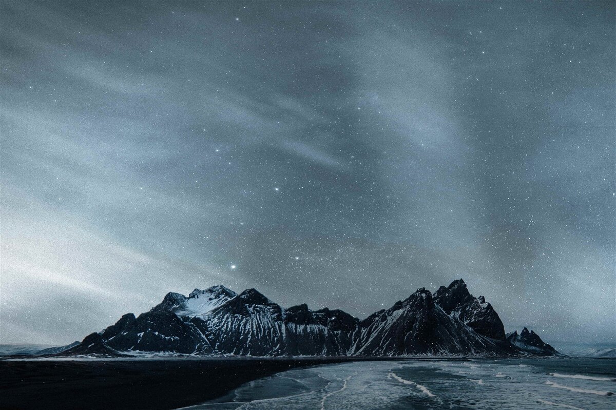 Fototapeten Sterne weiße Nächte in der Antarktis