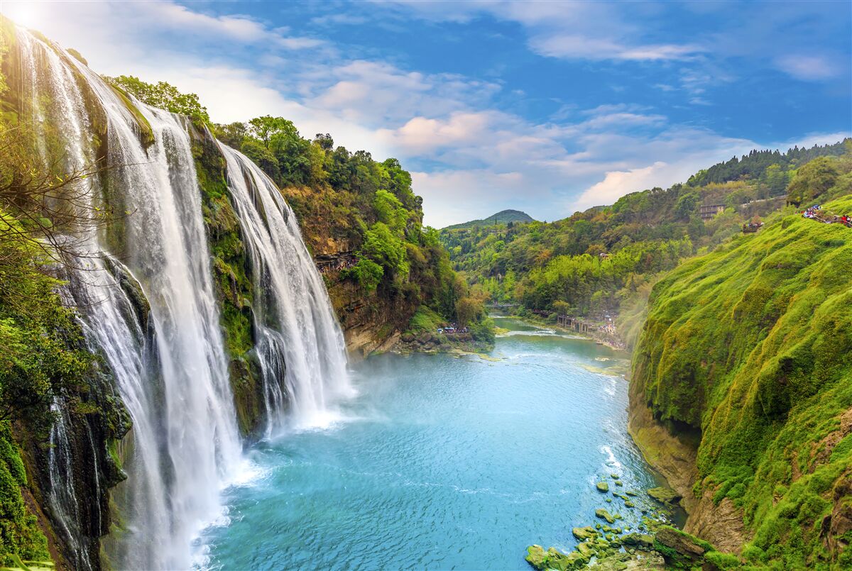 Fototapeten Mächtiger Huangguoshu -Wasserfall