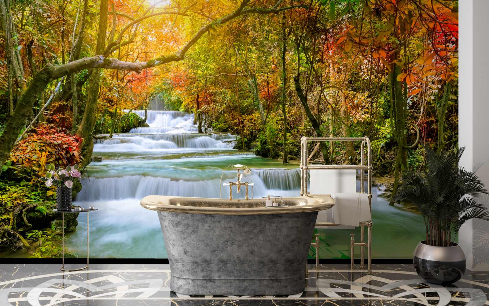 Fototapeten ein majestätischer Wasserfall in der Natur