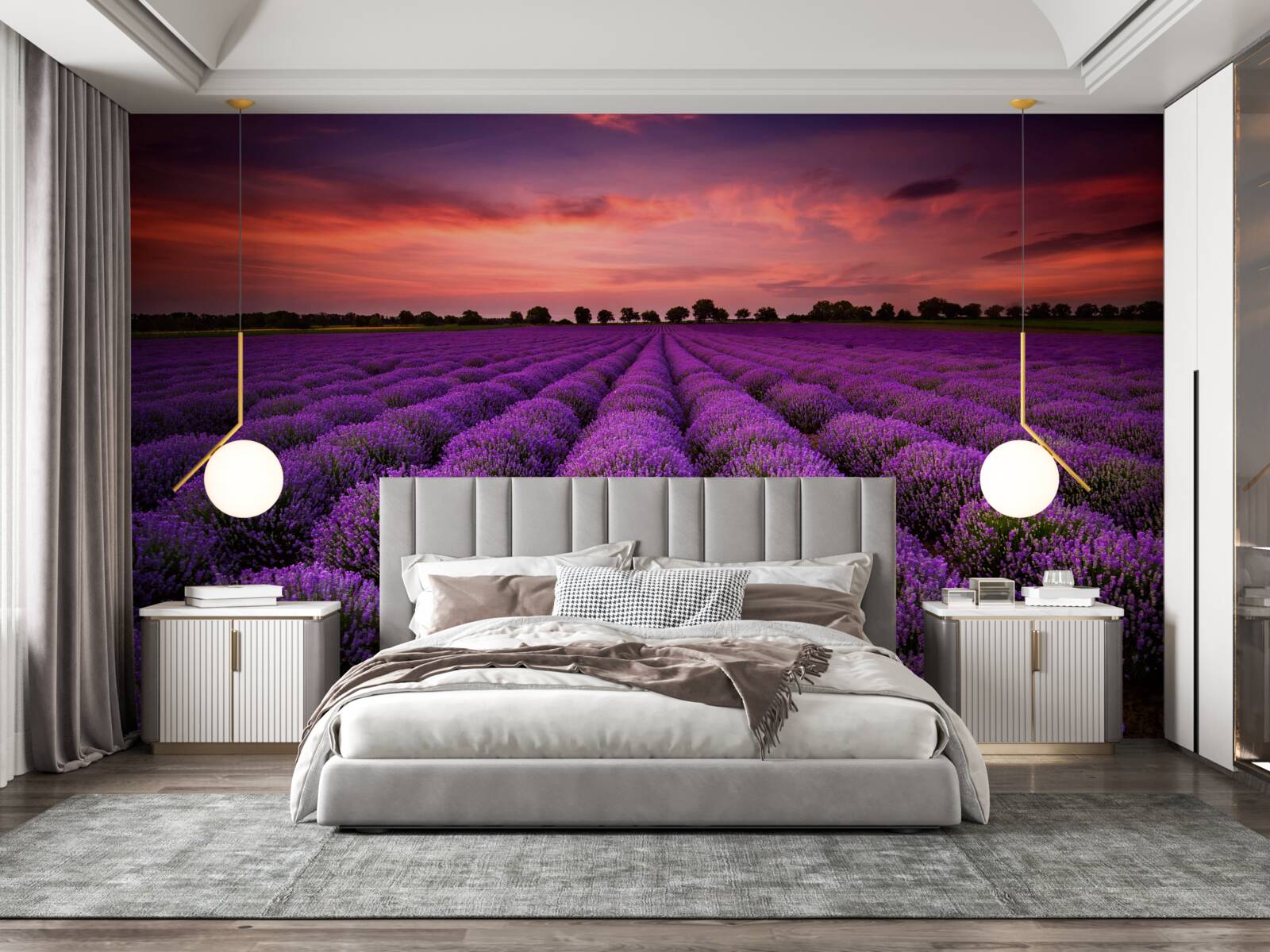 Fototapeten Ein wundervolles Feld Lavendel
