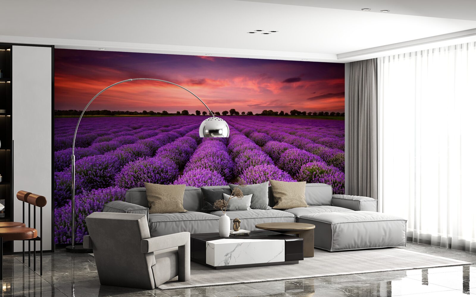 Fototapeten Ein wundervolles Feld Lavendel