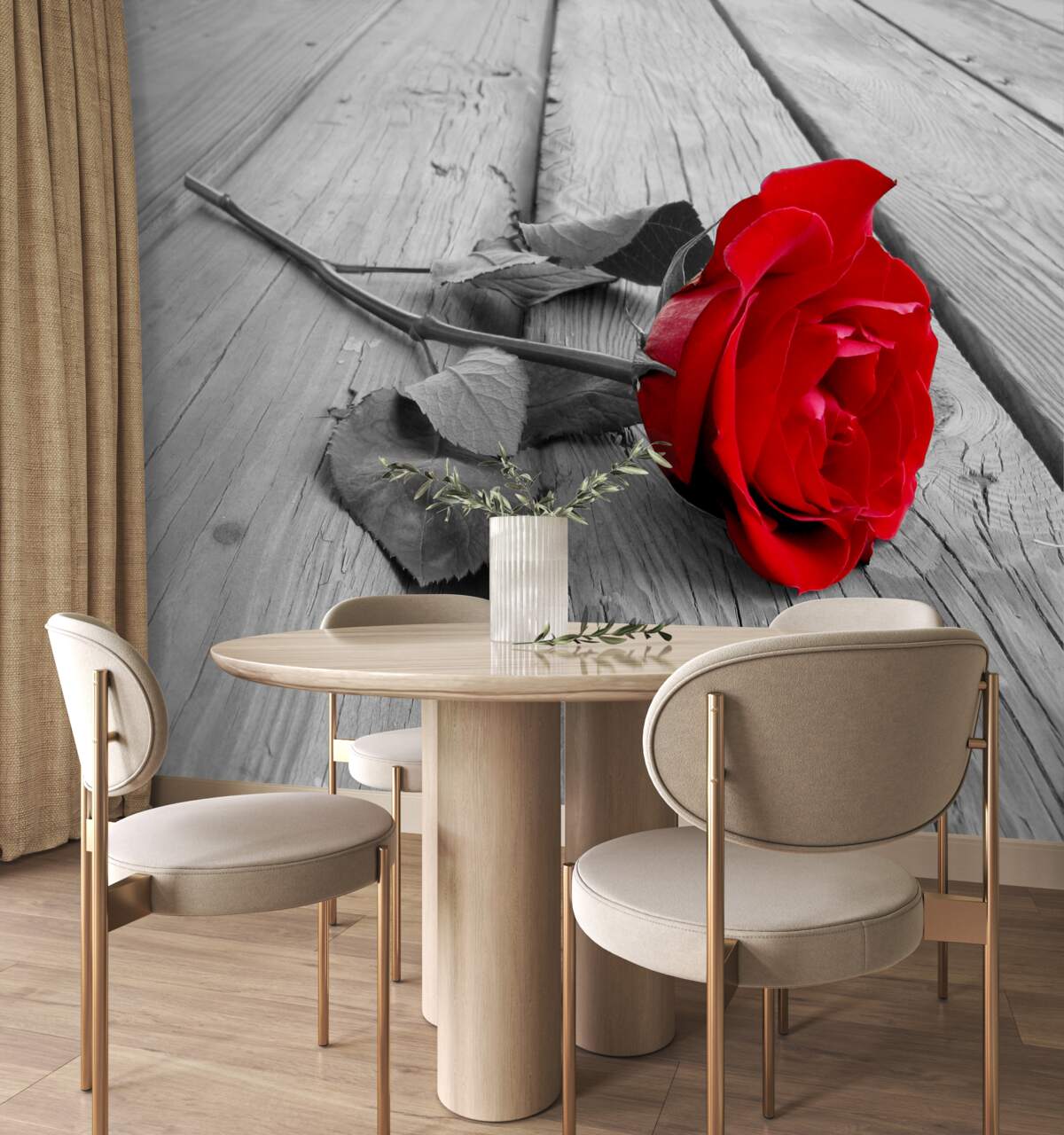 Fototapeten Tief purpurrote Rose