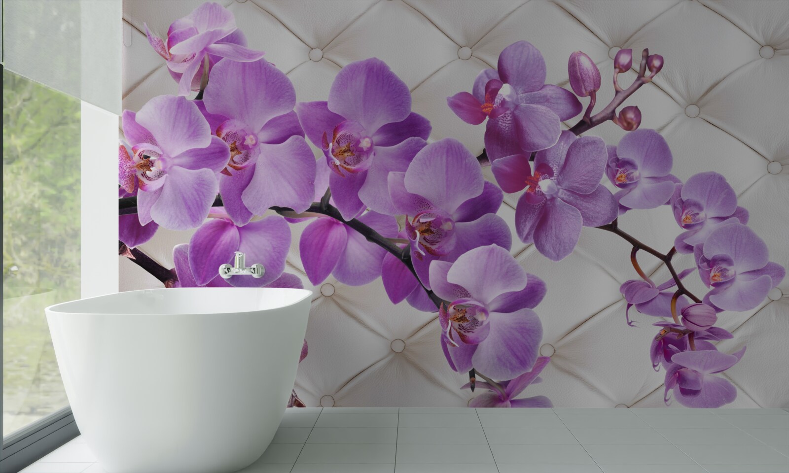 Fototapeten Die Textur enthält Zweige von Flilac Orchidee