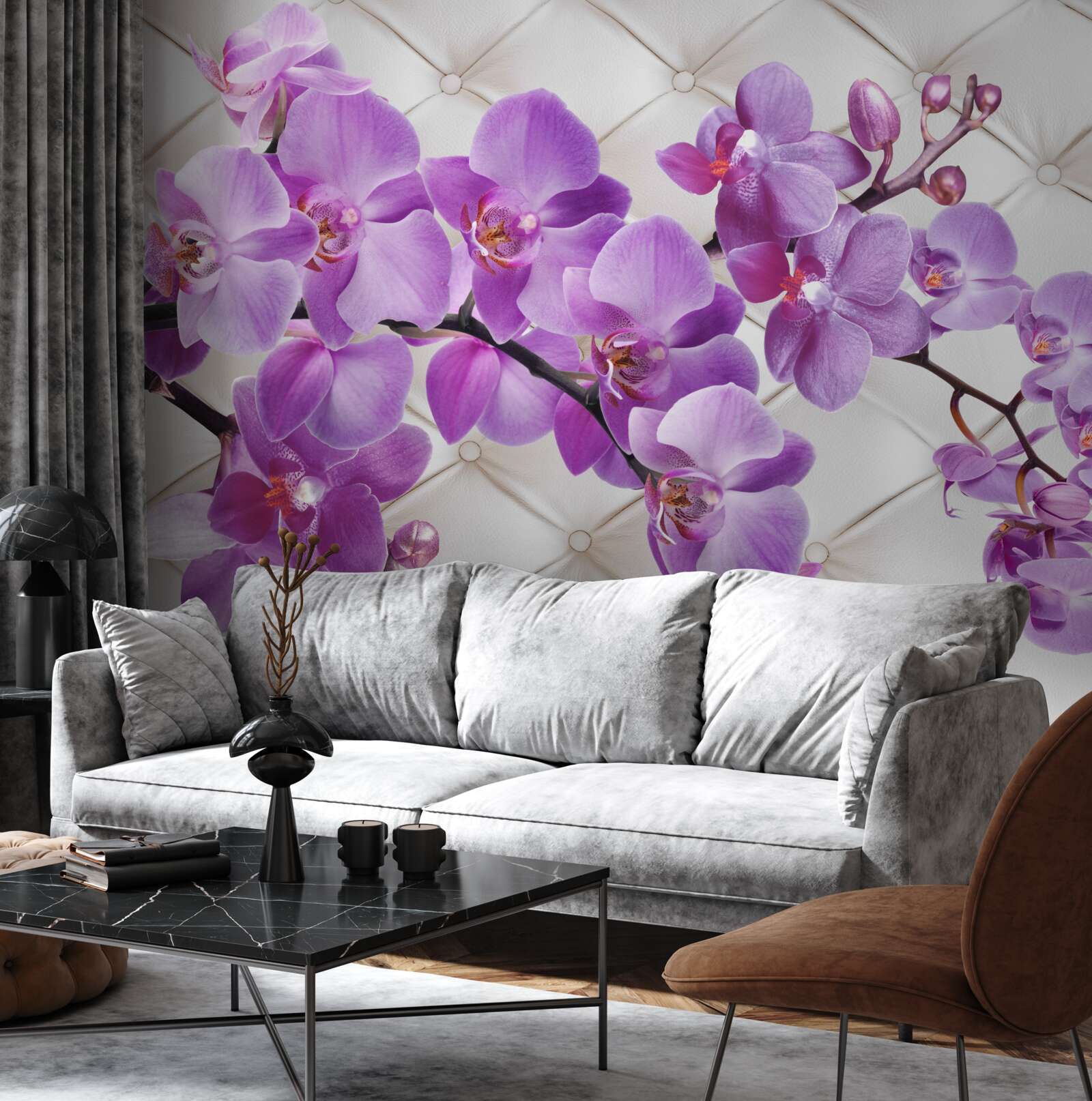 Fototapeten Die Textur enthält Zweige von Flilac Orchidee