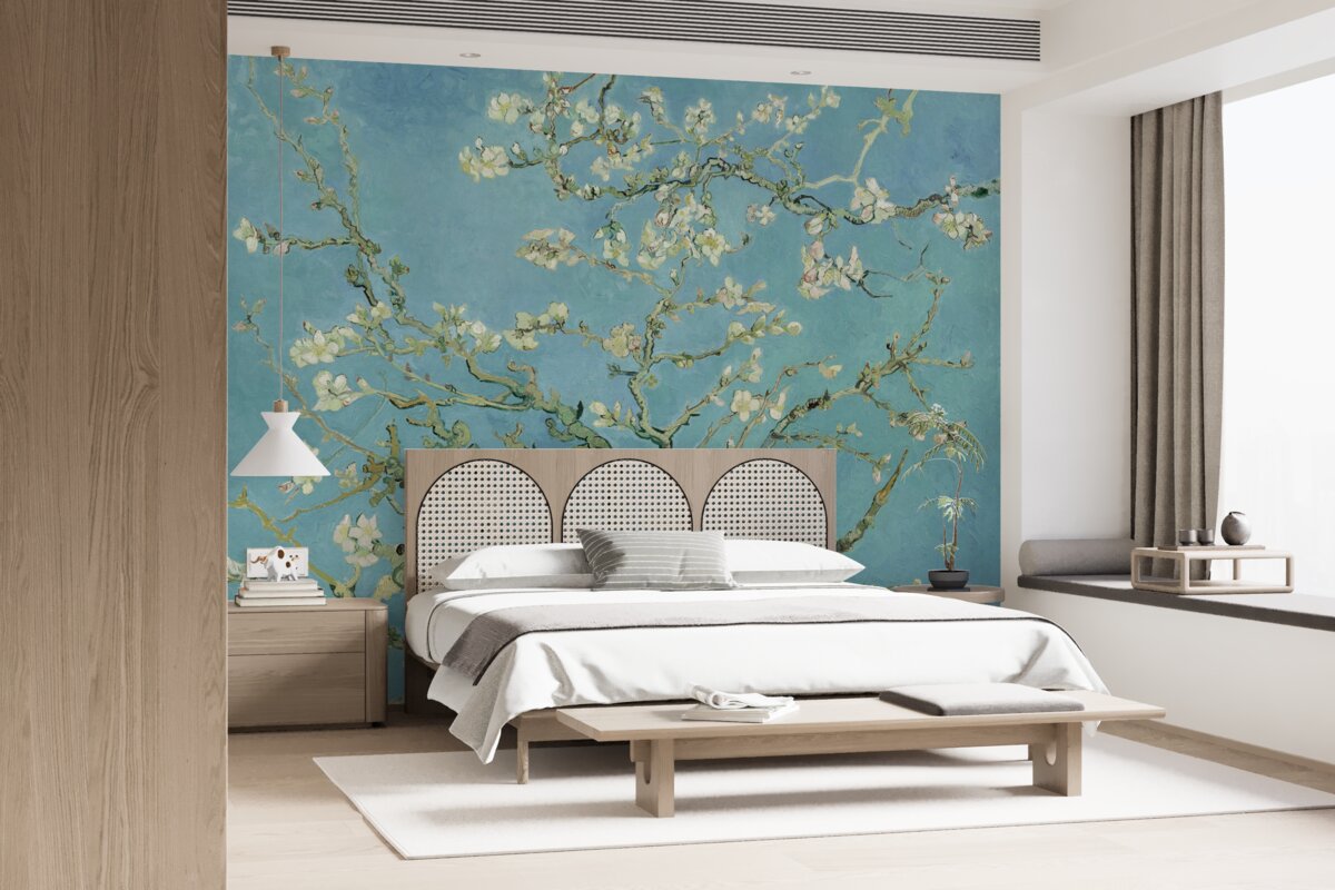 Fototapeten Schnee -White -Magnolien vor dem Hintergrund des Azure -Himmels