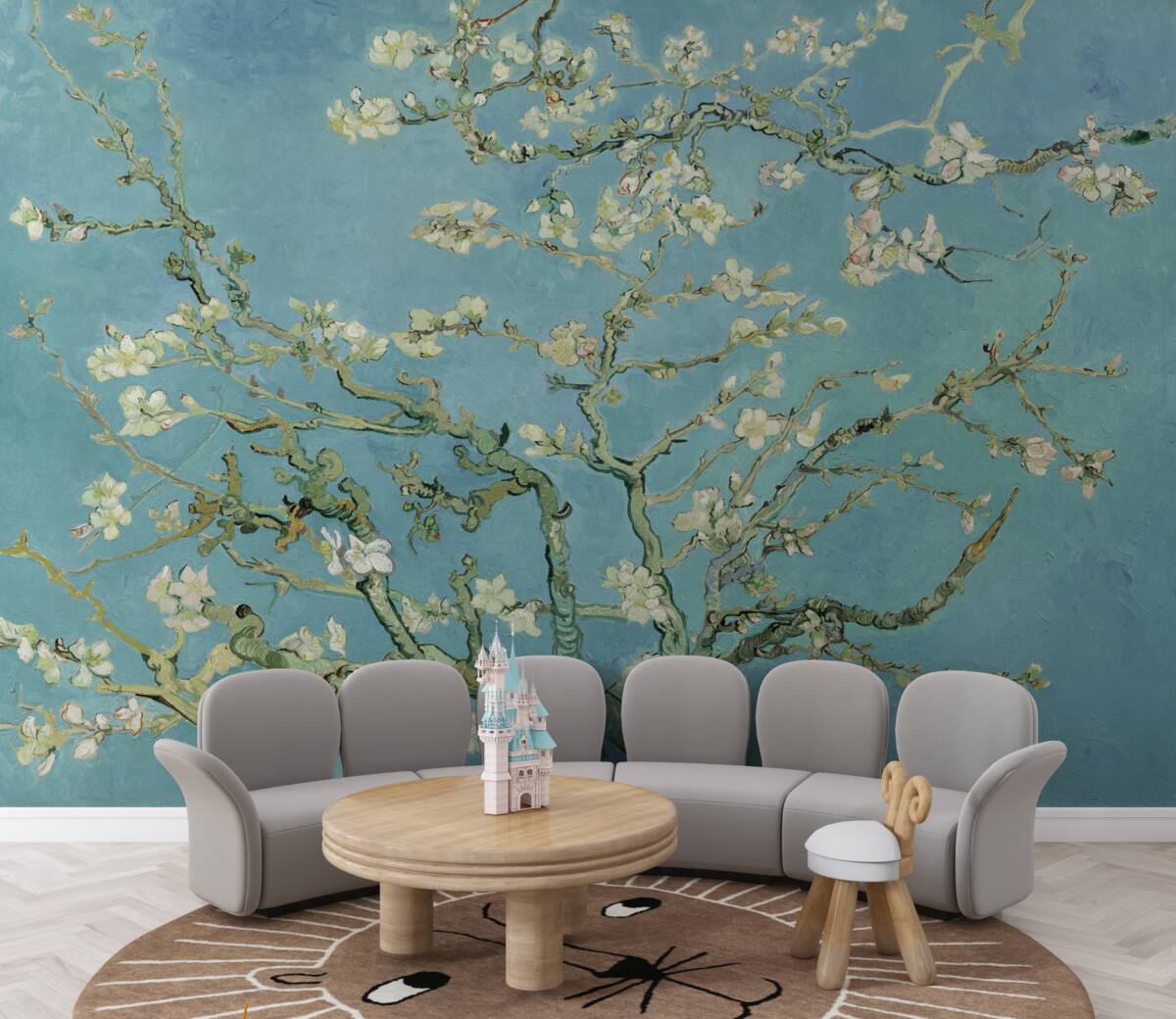 Fototapeten Schnee -White -Magnolien vor dem Hintergrund des Azure -Himmels
