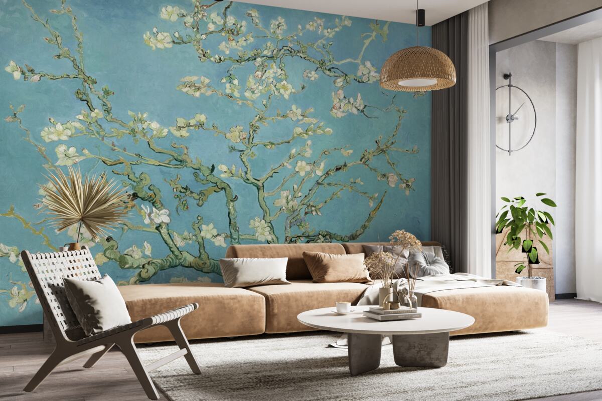 Fototapeten Schnee -White -Magnolien vor dem Hintergrund des Azure -Himmels