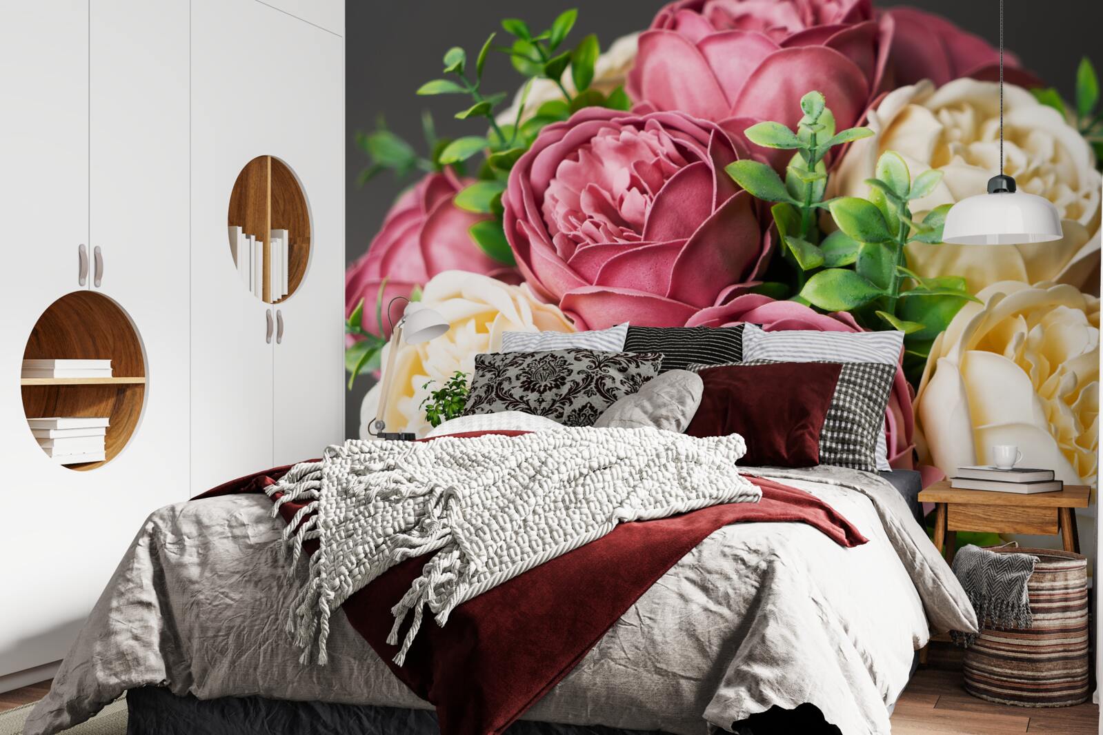 Fototapeten Ein Blumenstrauß mit Pfingstrosen