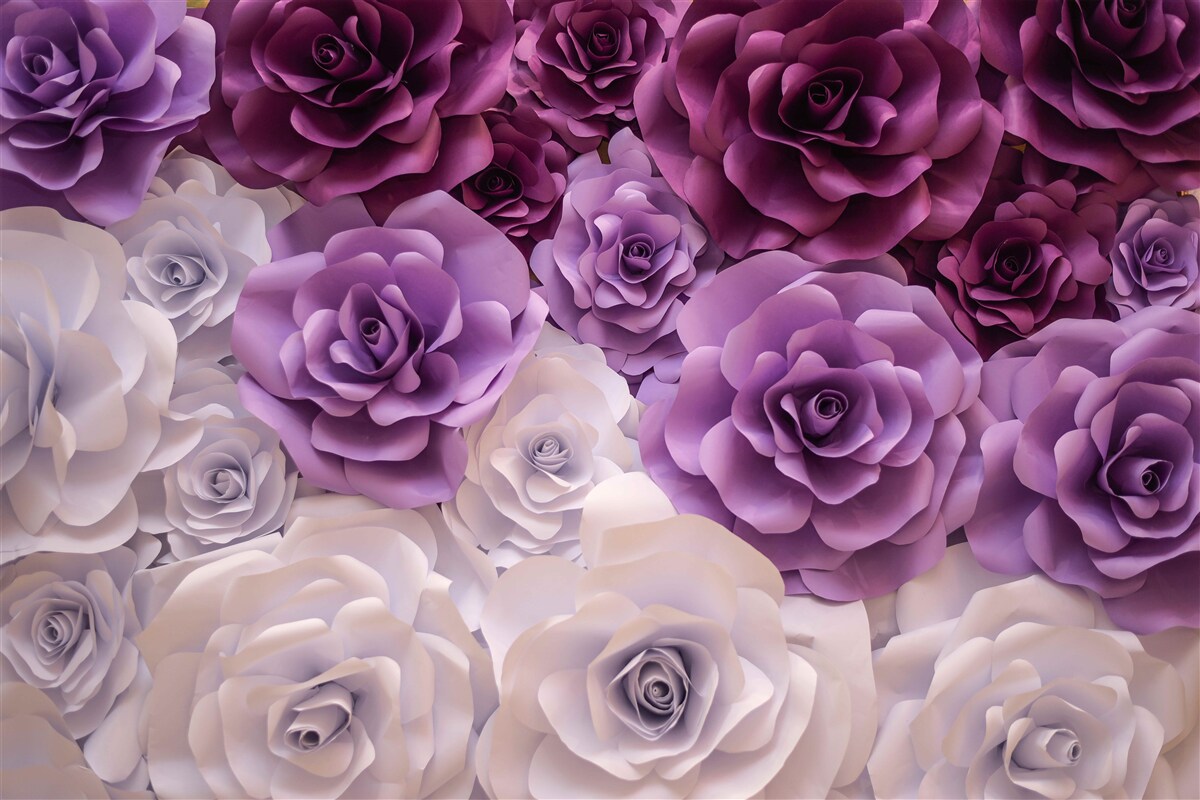Fototapeten Zusammensetzung aus Seidenblumen