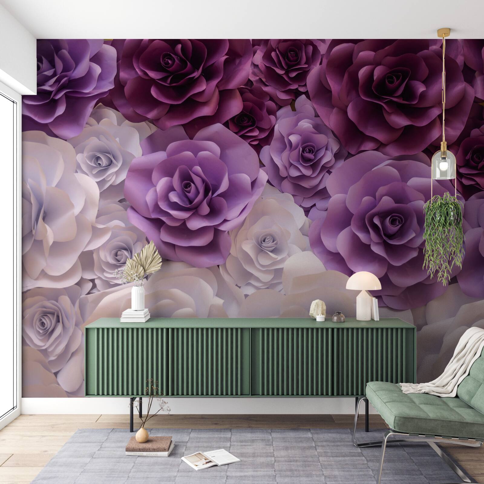 Fototapeten Zusammensetzung aus Seidenblumen