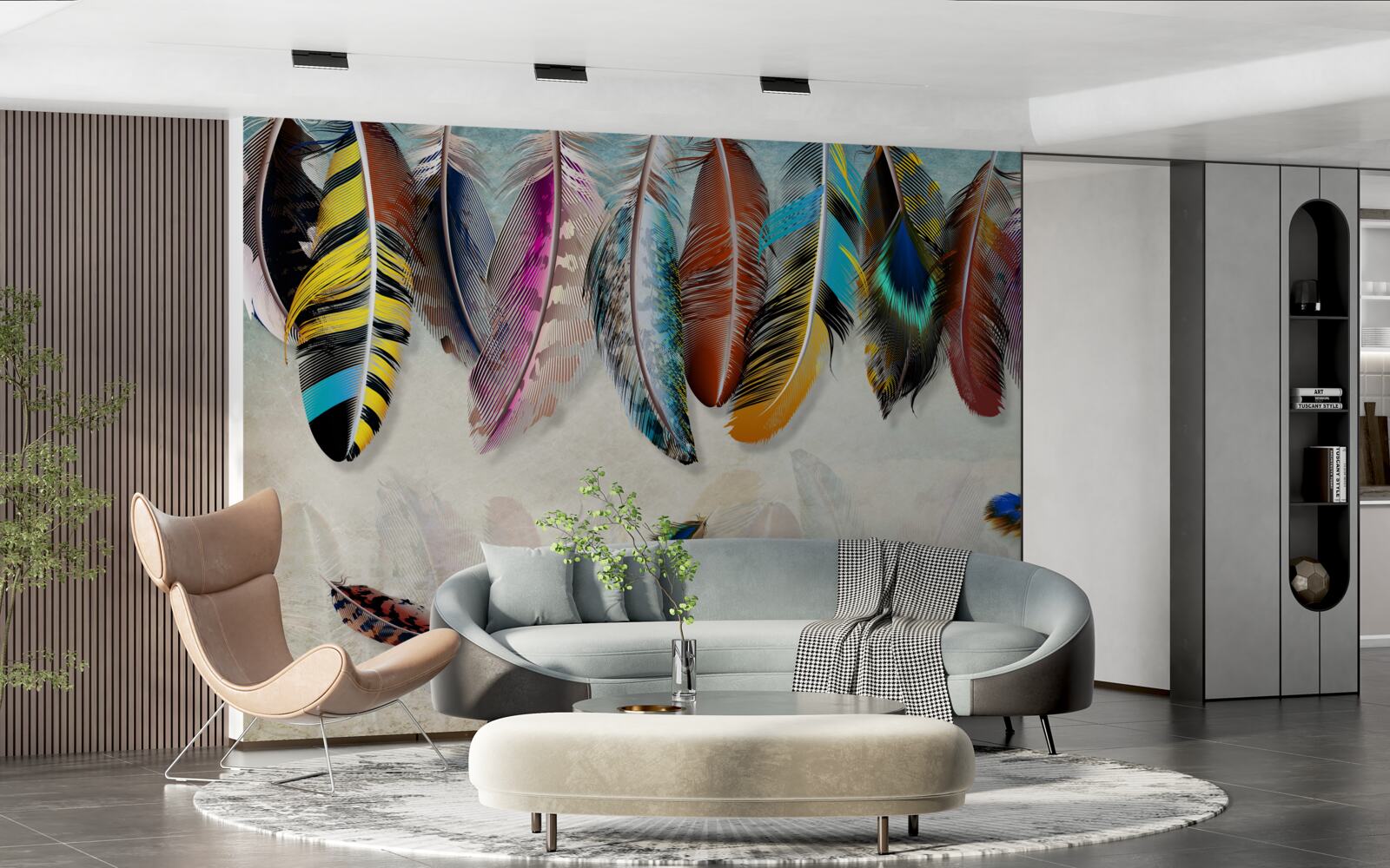 Fototapeten stilvoller, Designer helles Gefieder